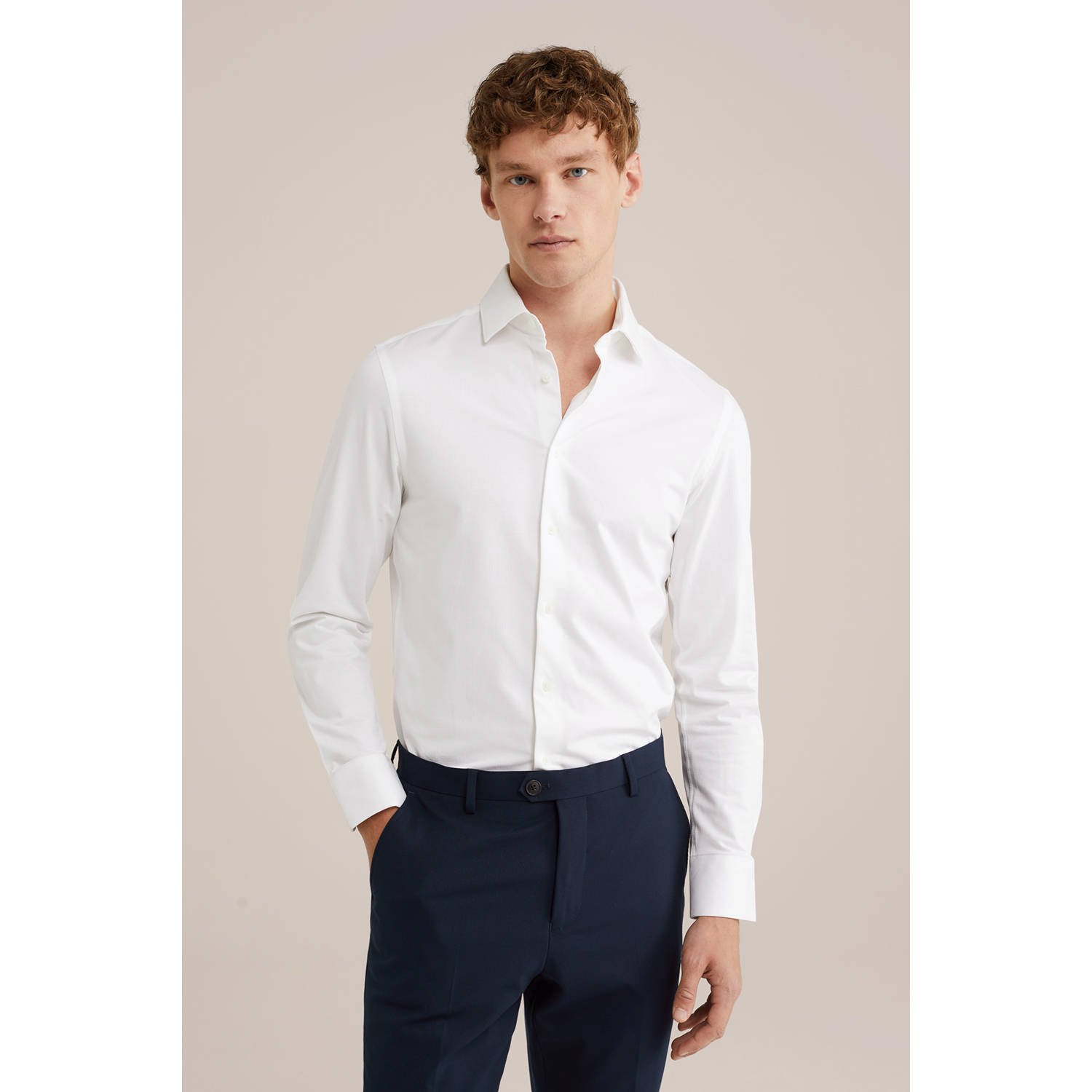WE Fashion WE Fundamentals slim fit overhemd white