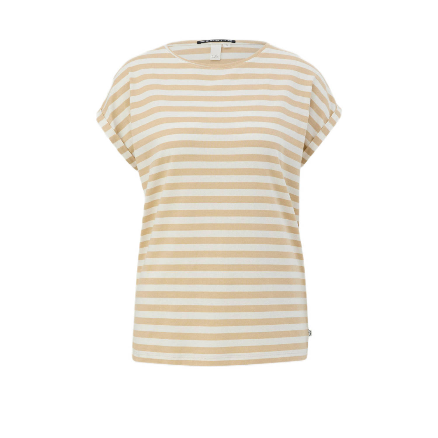 Q S by s.Oliver gestreepte top beige wit