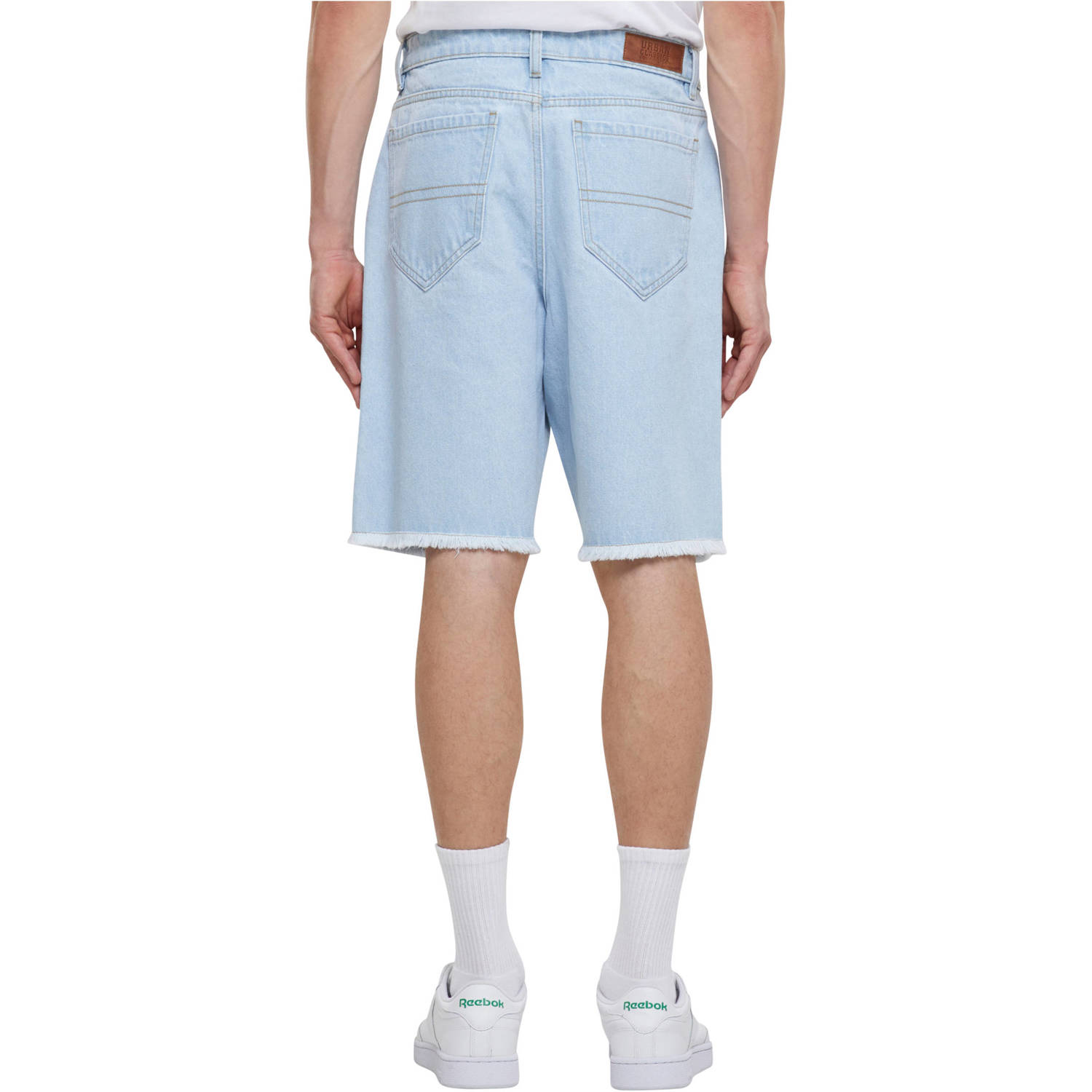 Urban Classics loose fit short light blue denim