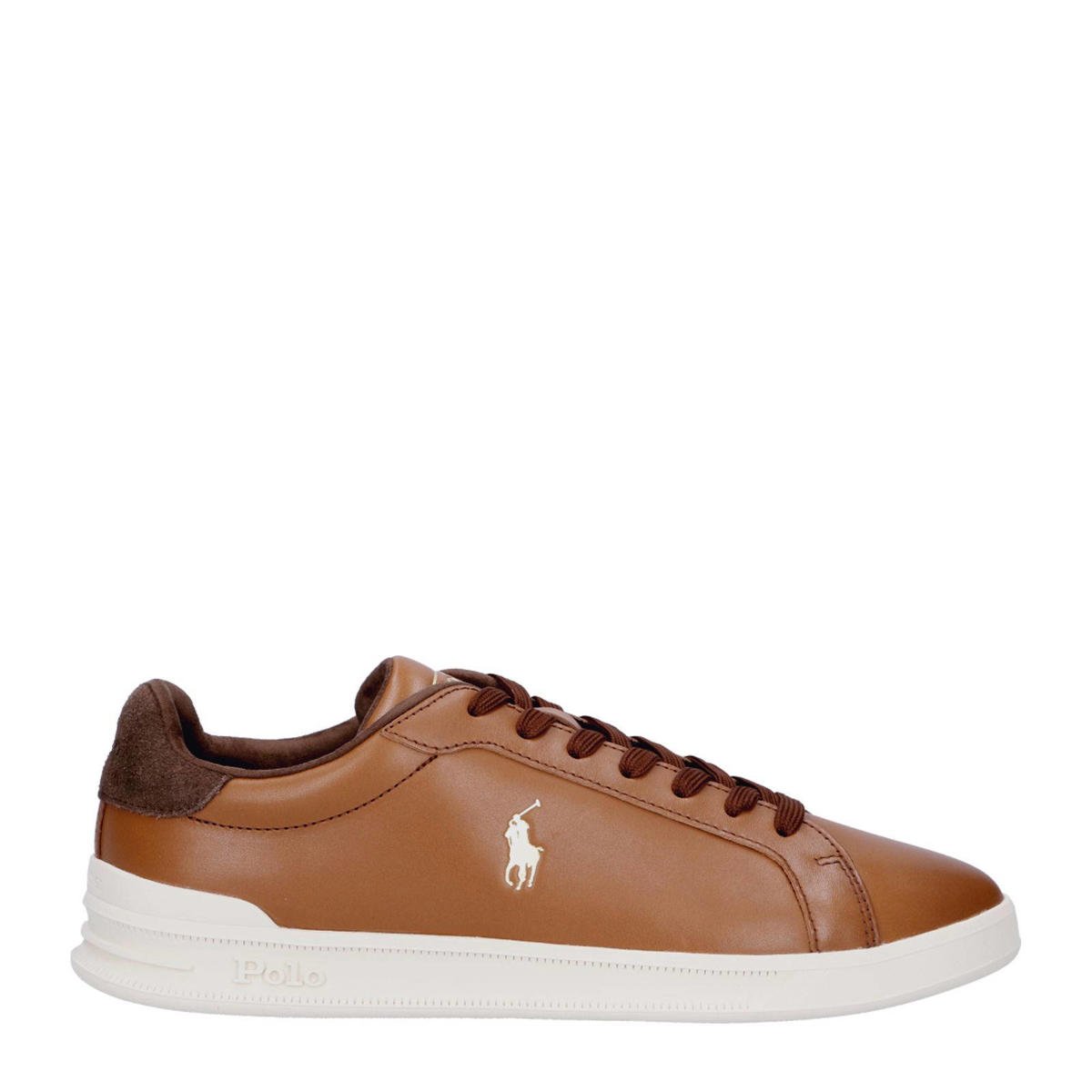 POLO Ralph Lauren leren sneakers cognac bruin wehkamp
