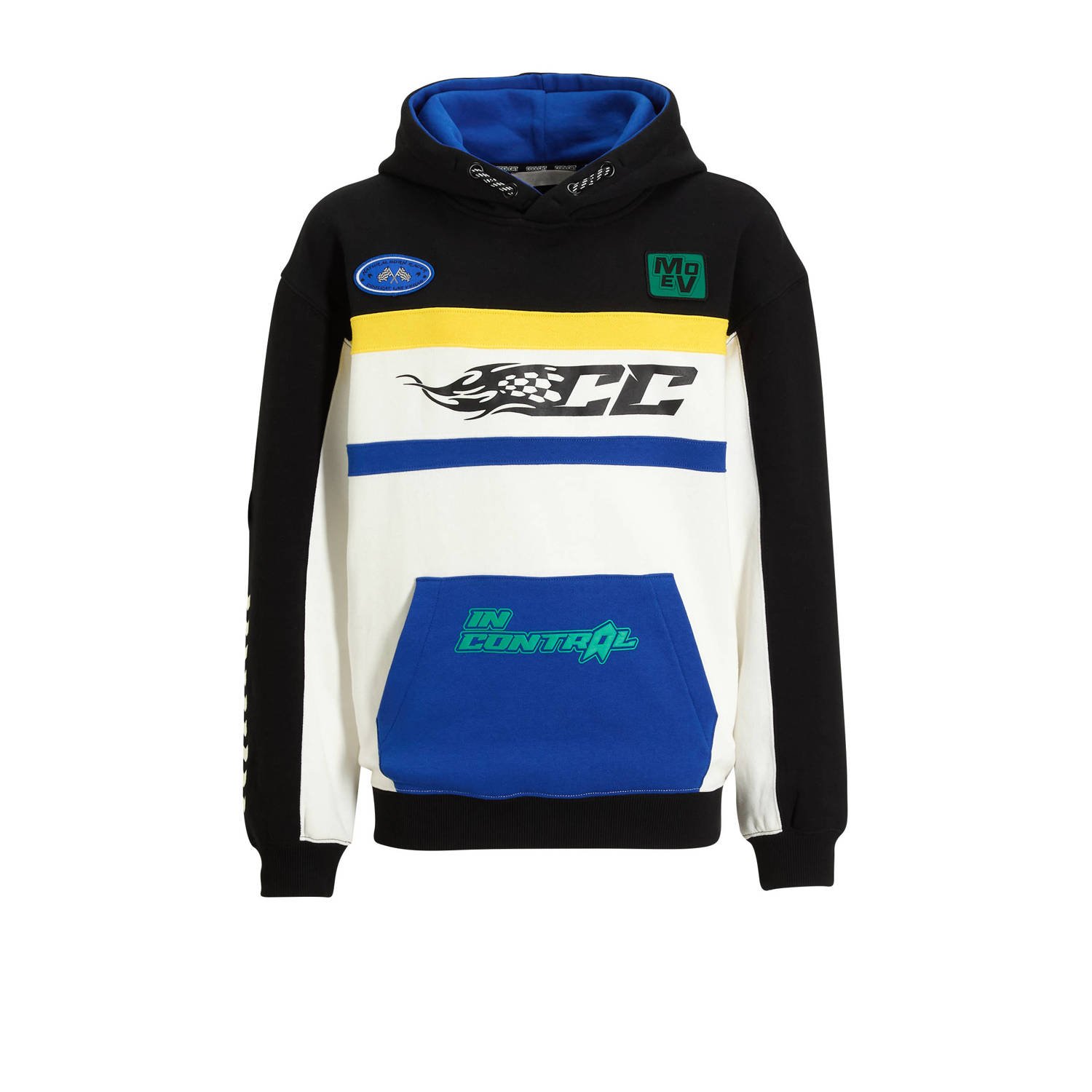 Coolcat Colourblock Hoodie Niko met Racer Prints