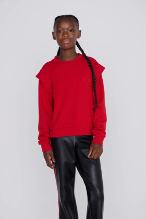 Sweater Topaz met Schouder Detail Rood
