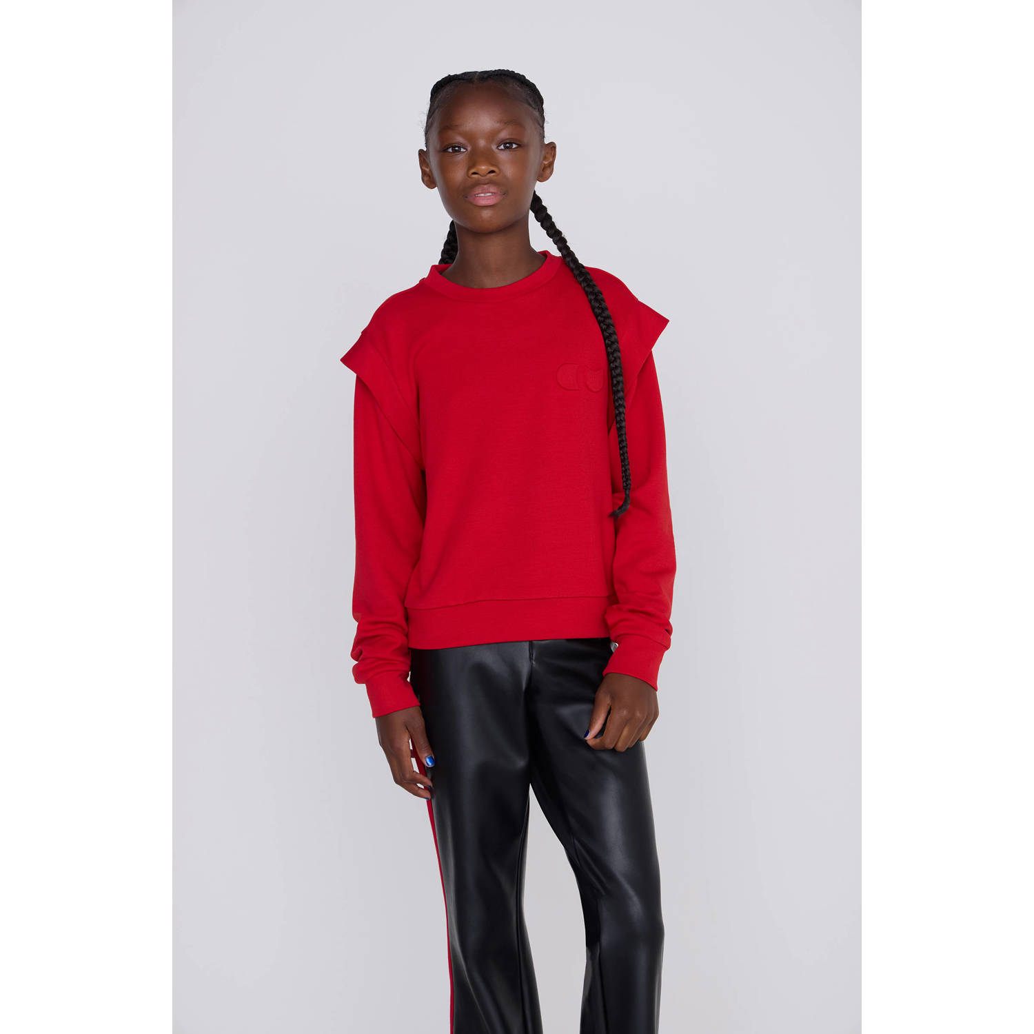 Coolcat Sweater Topaz met Schouder Detail Rood