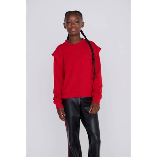 Coolcat Sweater Topaz met Schouder Detail Rood afbeelding