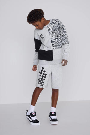 joggingshort Stephan met Print Grijs