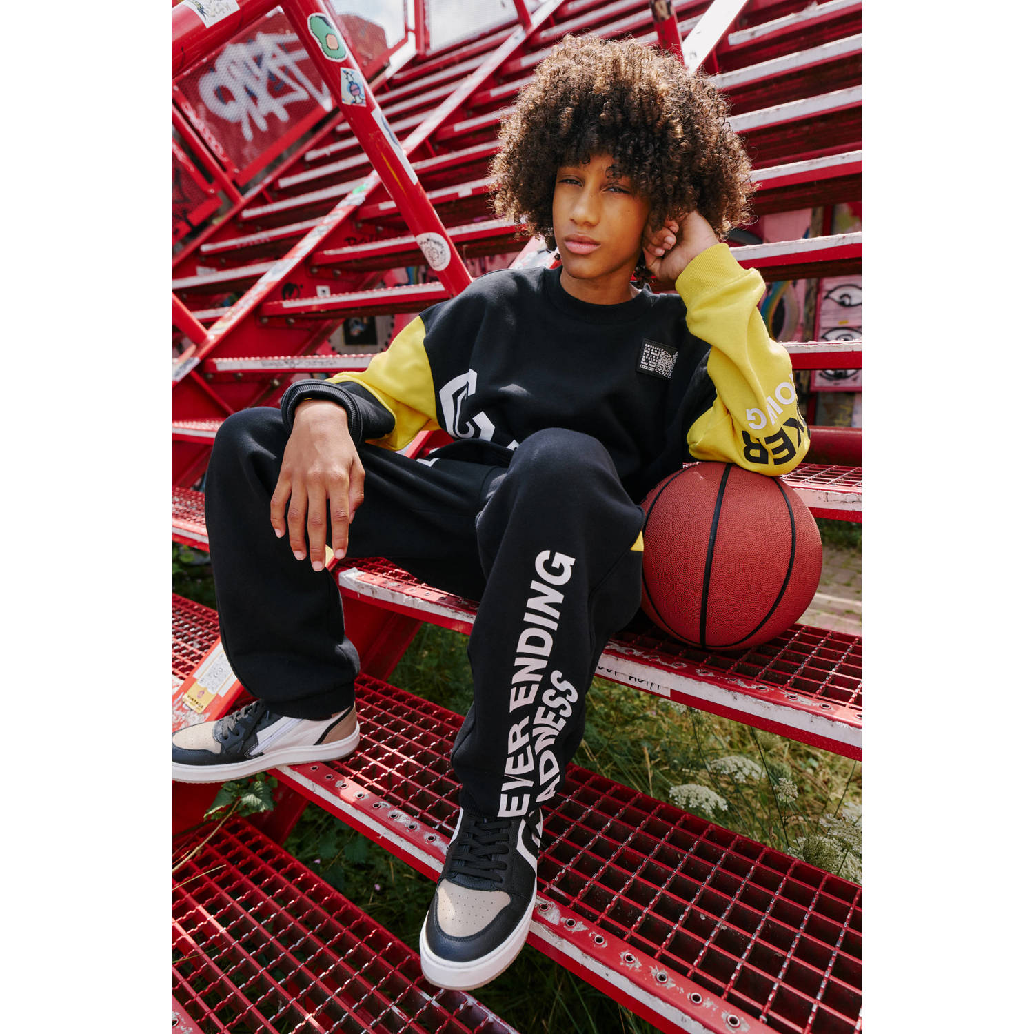 Coolcat Colourblock Joggingbroek Clayton met Statements