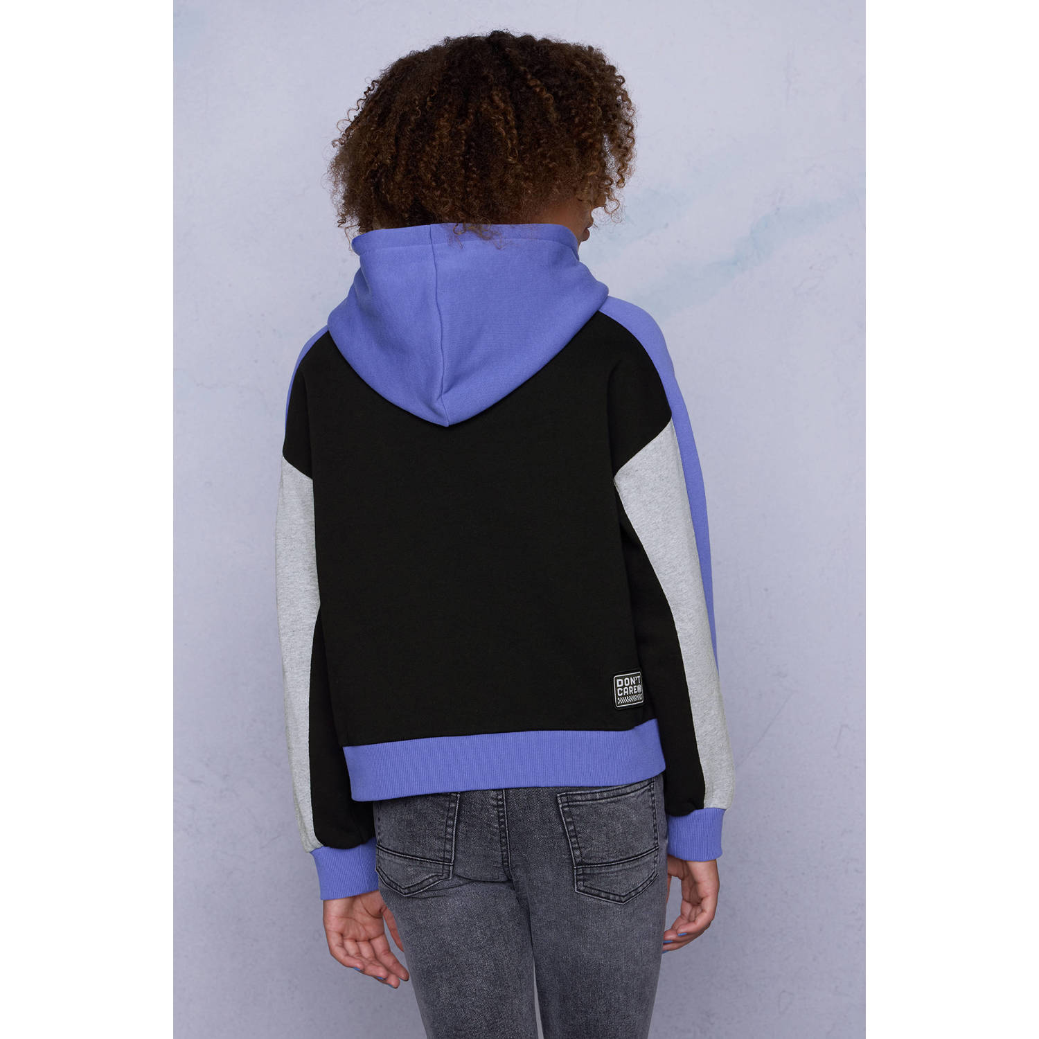 Coolcat Colourblock Hoodie Nathalia Not Interested Print