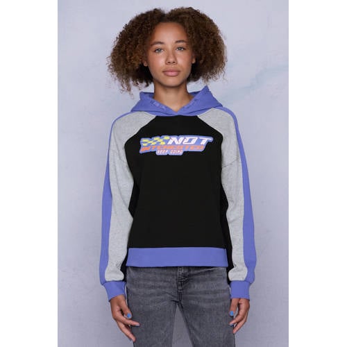 Coolcat Colourblock Hoodie Nathalia Not Interested Print afbeelding