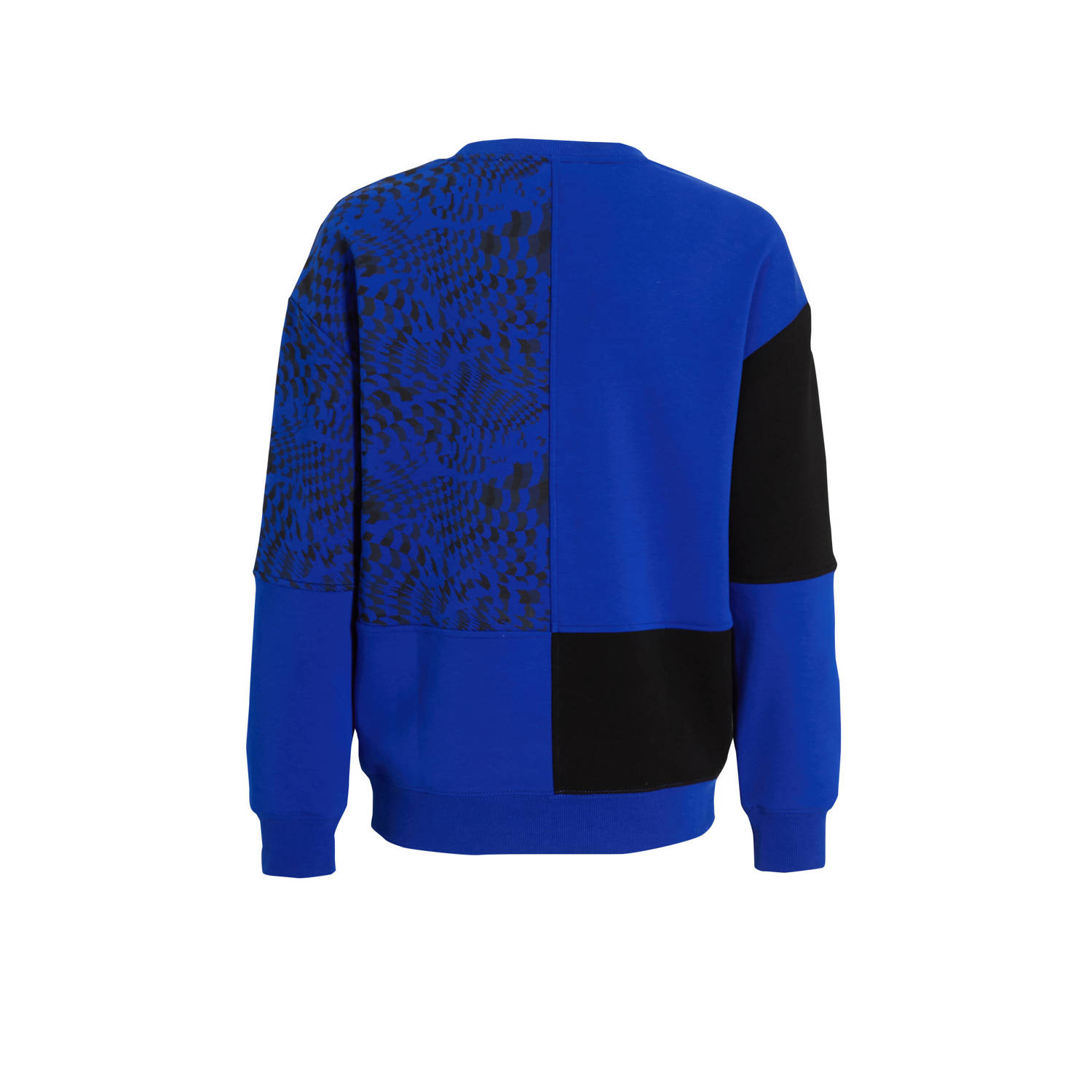 Coolcat Colourblock Sweater Nathan met Print Blauw