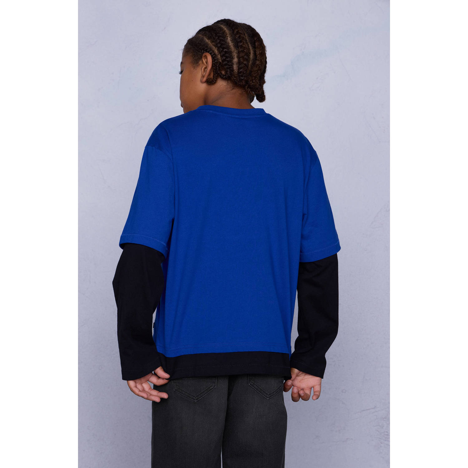 Coolcat Unisex Longsleeve T-shirt Bowie met Gelaagde Mouwen