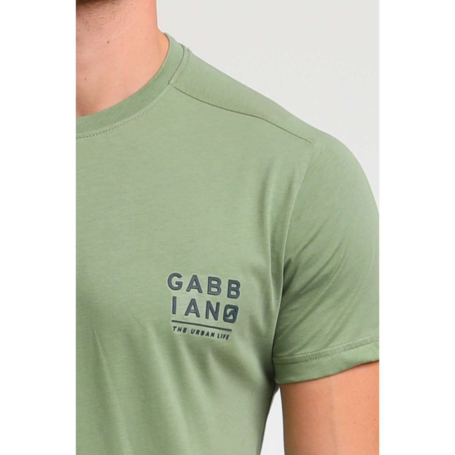 GABBIANO T-shirt met backprint light army