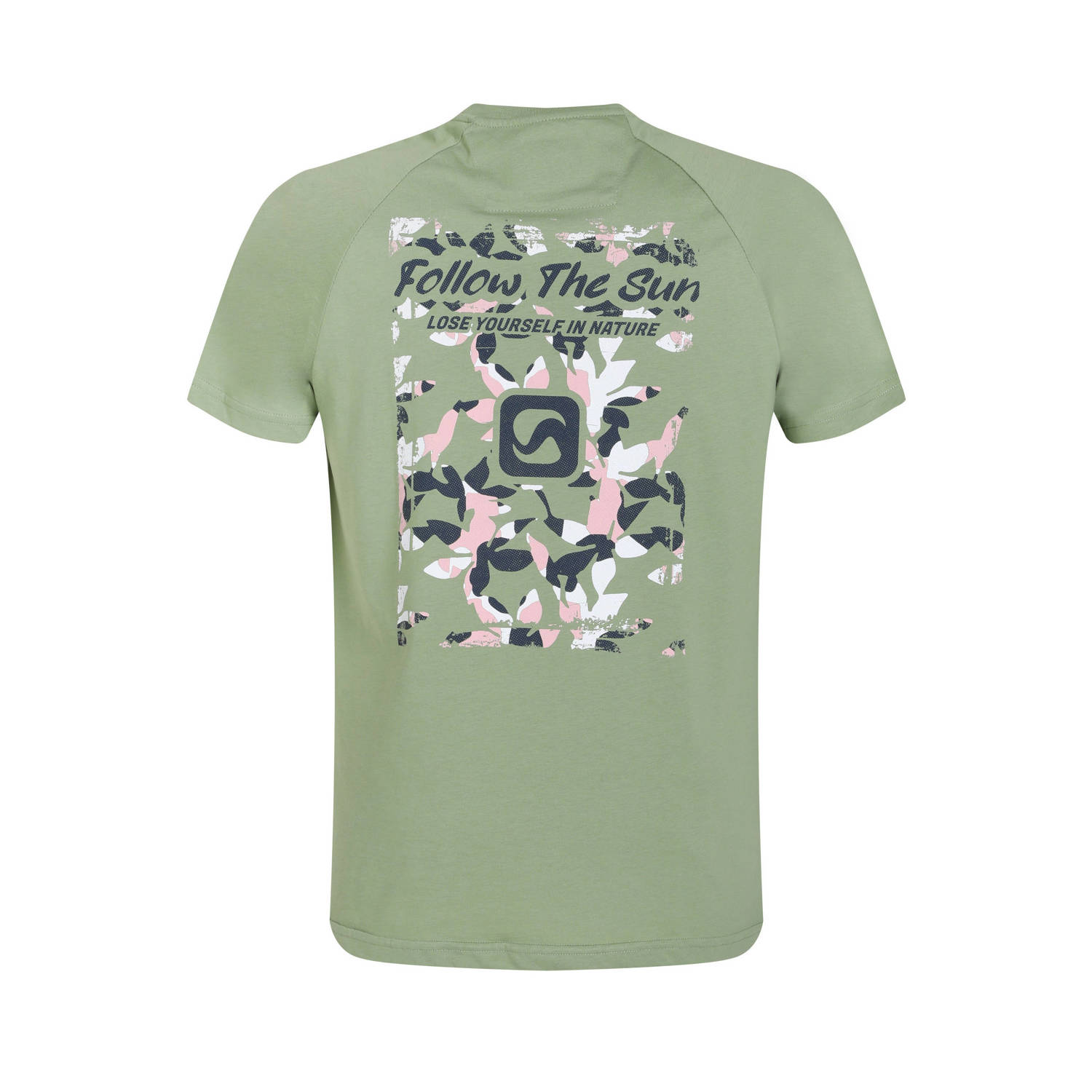 GABBIANO T-shirt met backprint light army