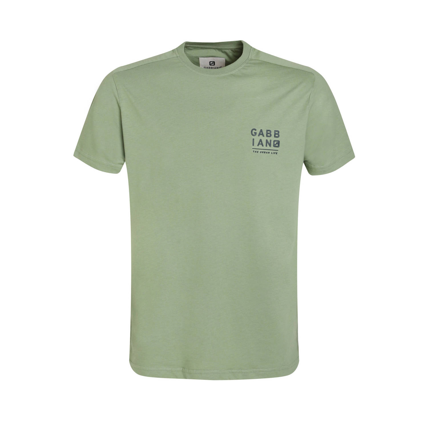 GABBIANO T-shirt met backprint light army