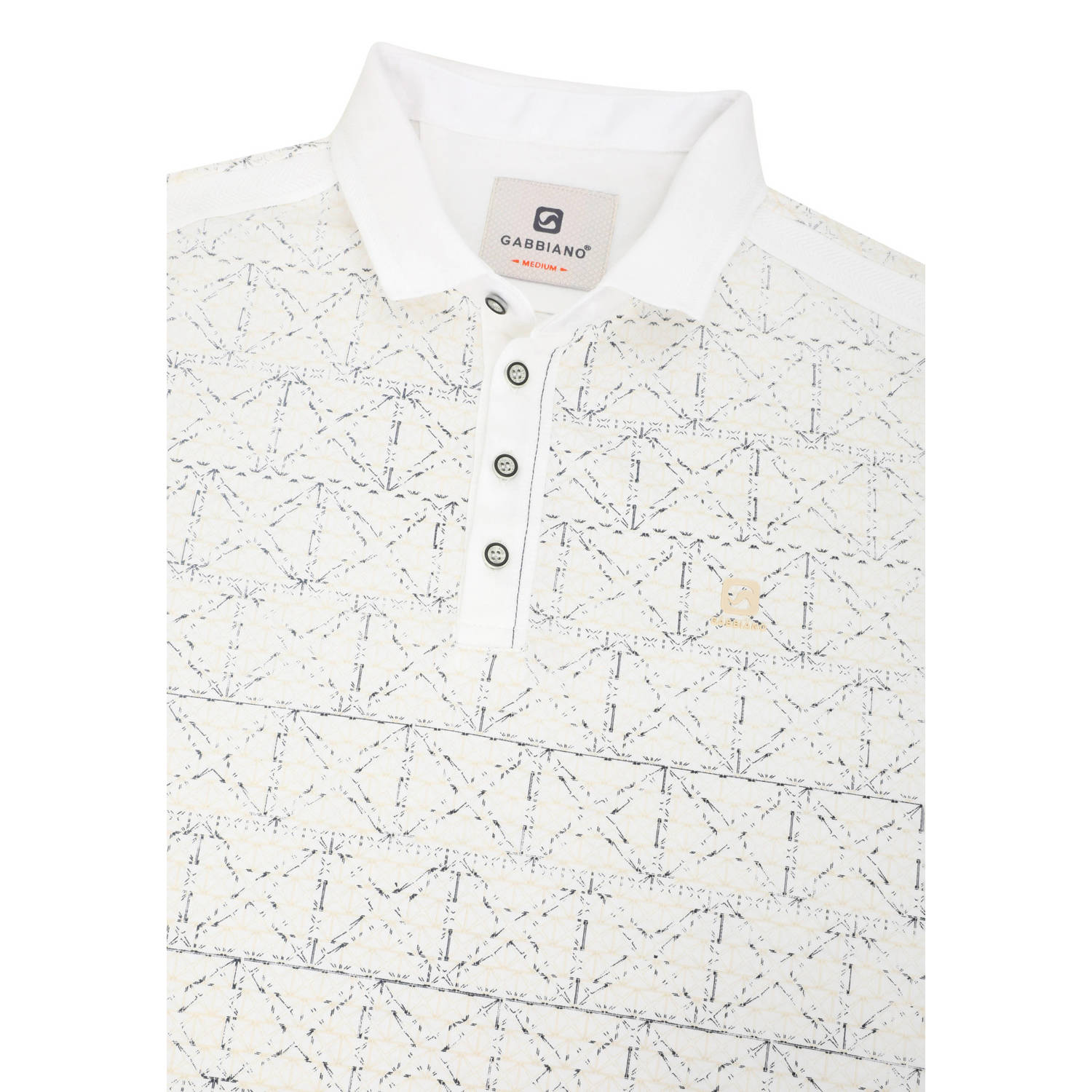 GABBIANO gebreide polo met ingebreid patroon
