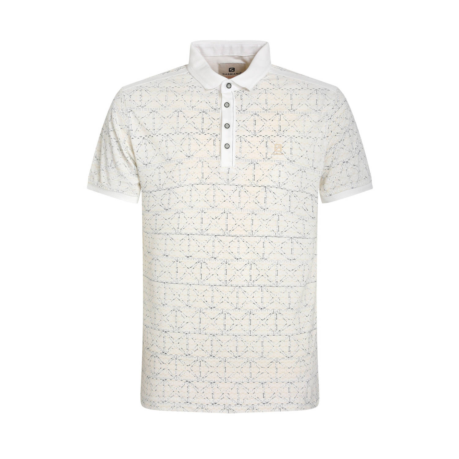 GABBIANO gebreide polo met ingebreid patroon