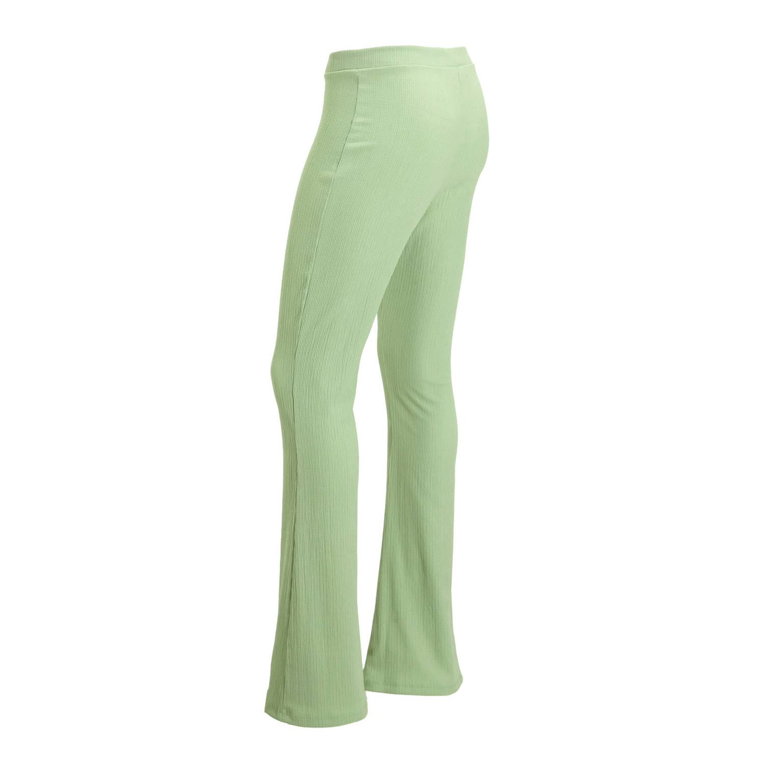 anytime crinkle flared broek groen