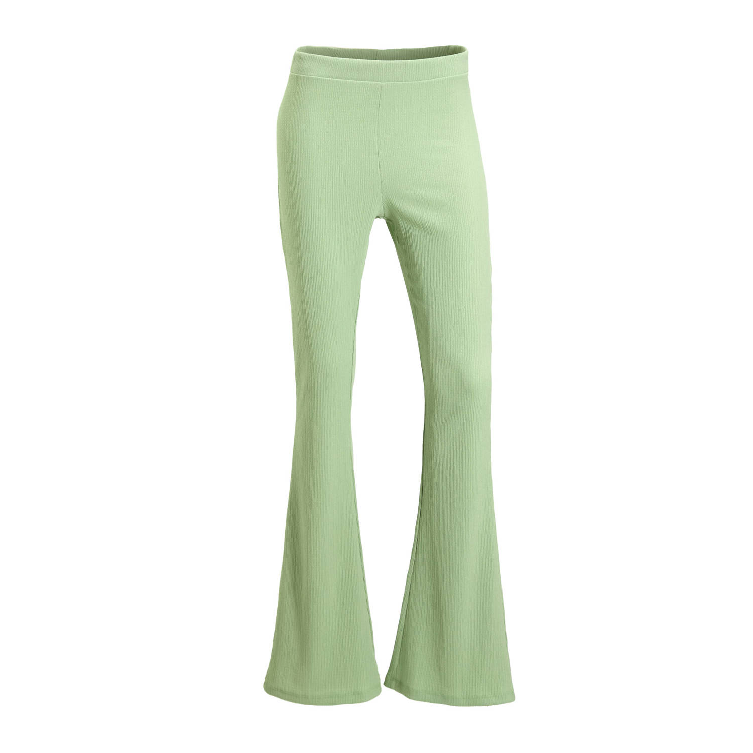 Anytime crinkle flared broek groen