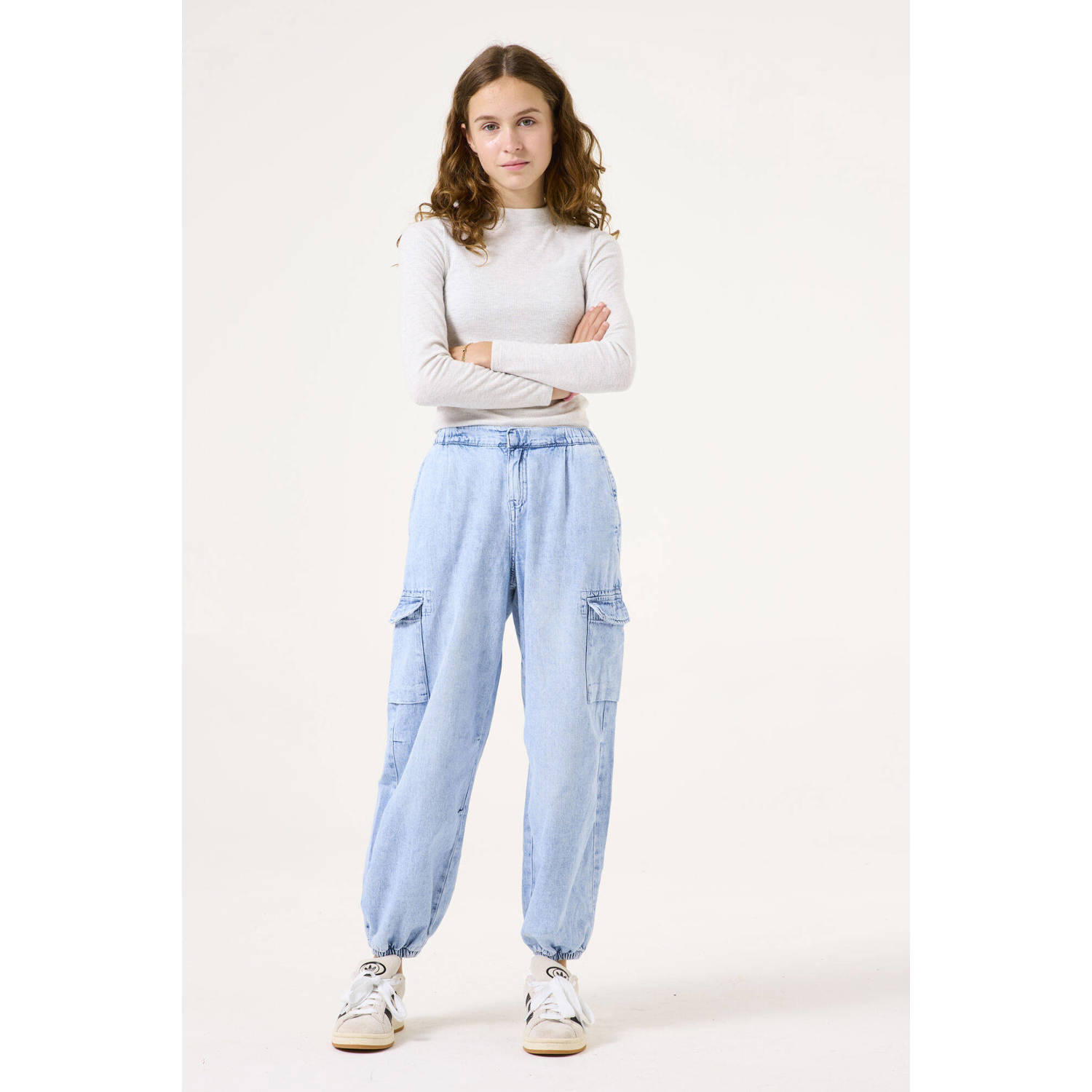 Garcia baby high waist loose fit jeans bleached