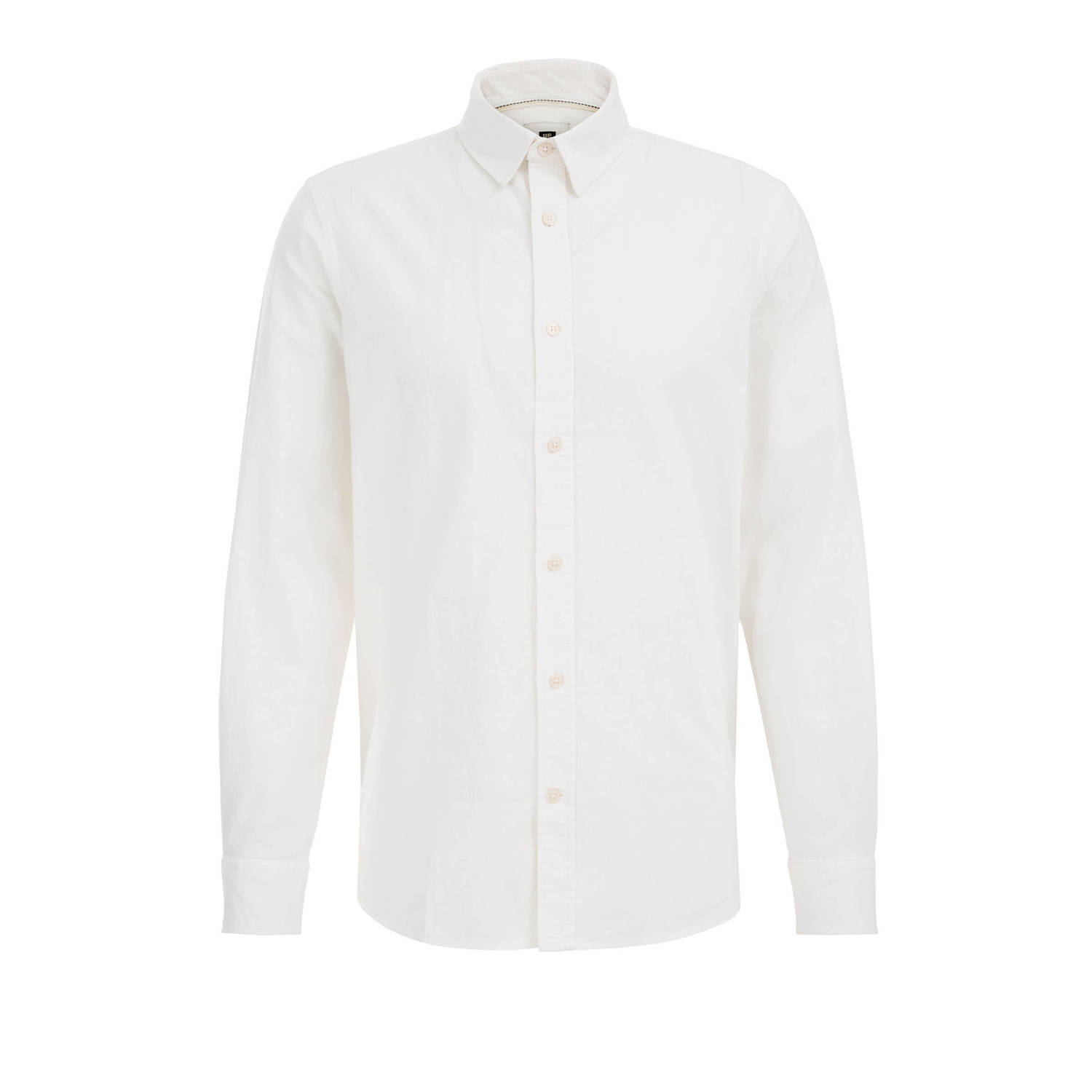 WE Fashion slim fit overhemd met logo white uni