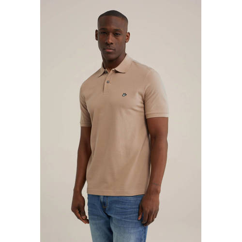 WE Fashion slim fit polo beige wood afbeelding