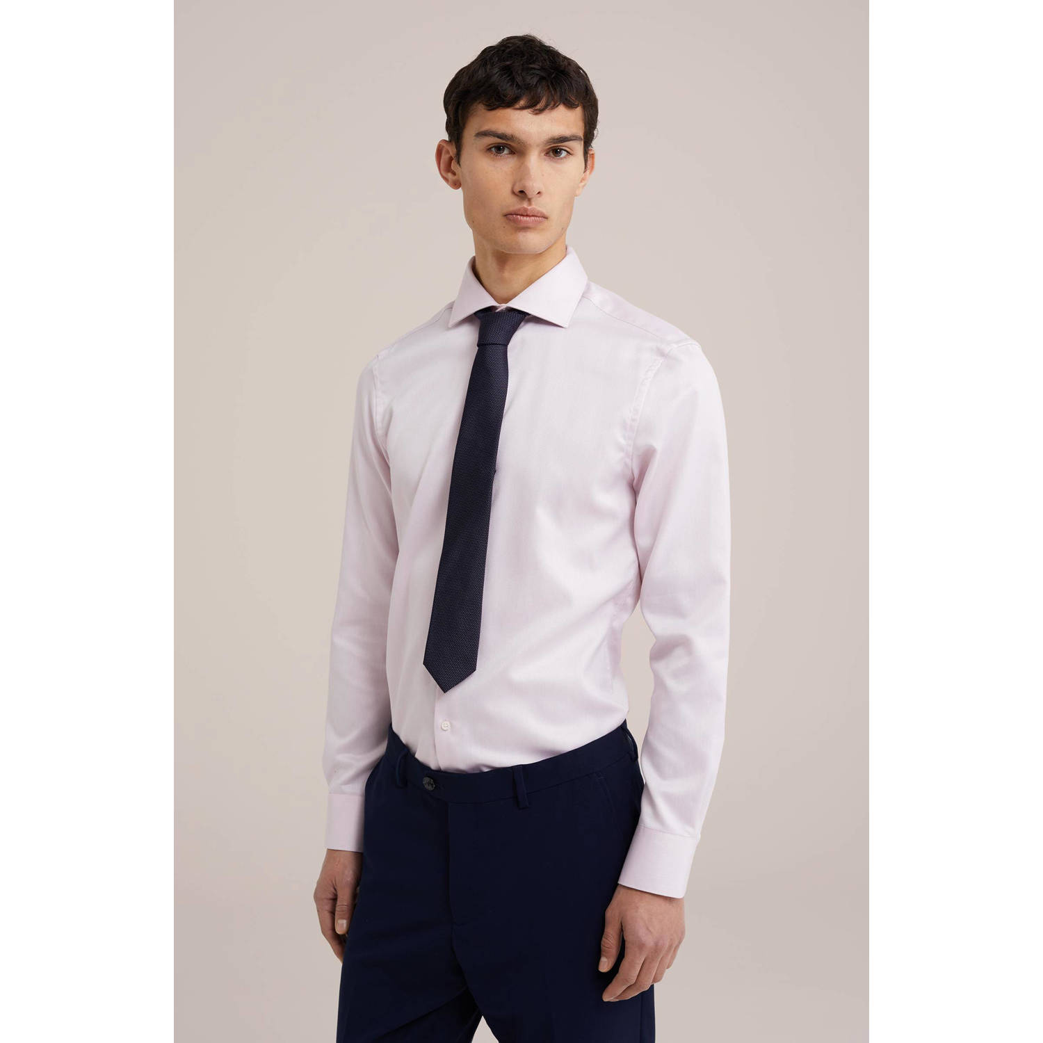 WE Fashion slim fit overhemd wood rose
