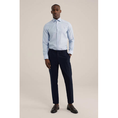 WE Fashion slim fit overhemd lichtblauw afbeelding