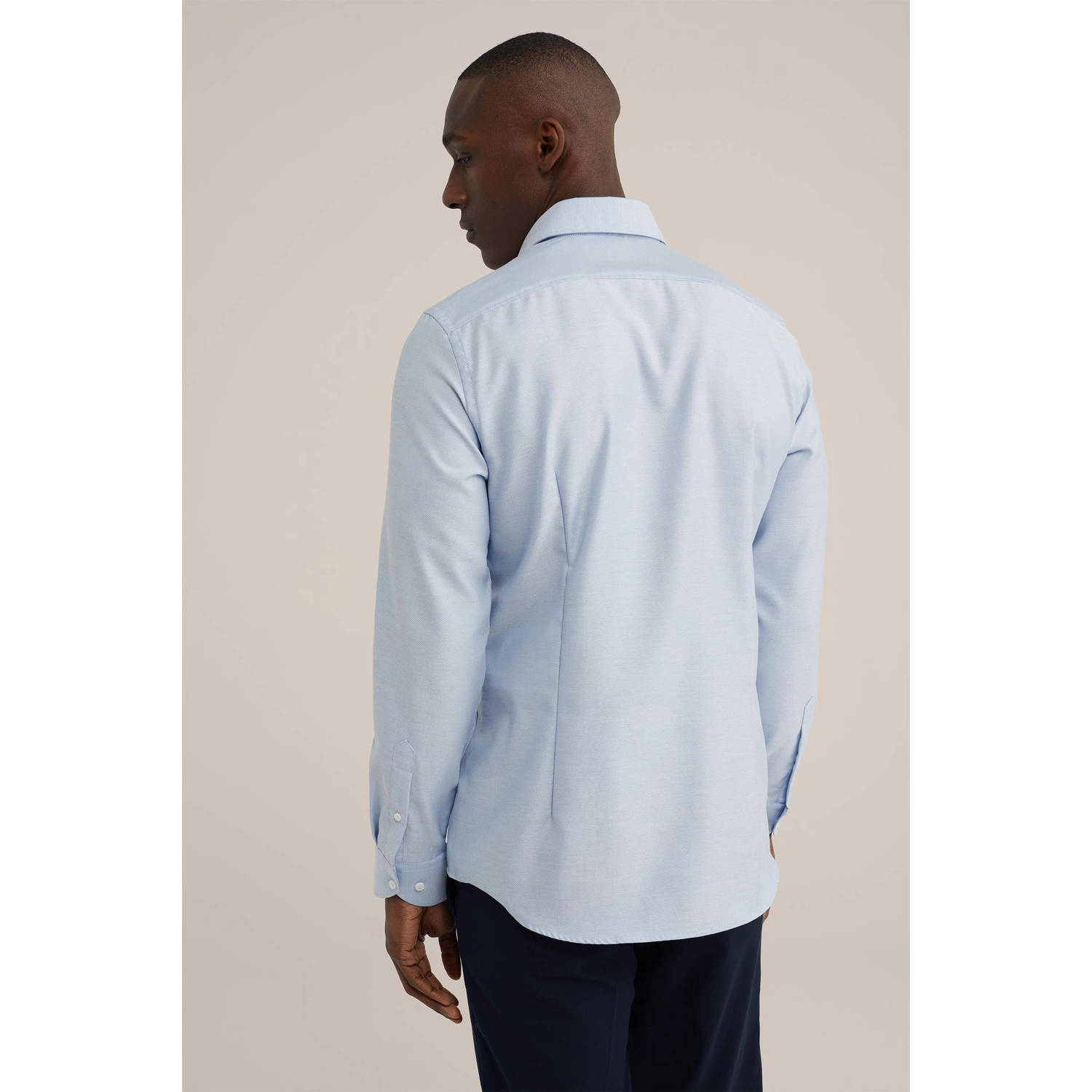WE Fashion slim fit overhemd lichtblauw