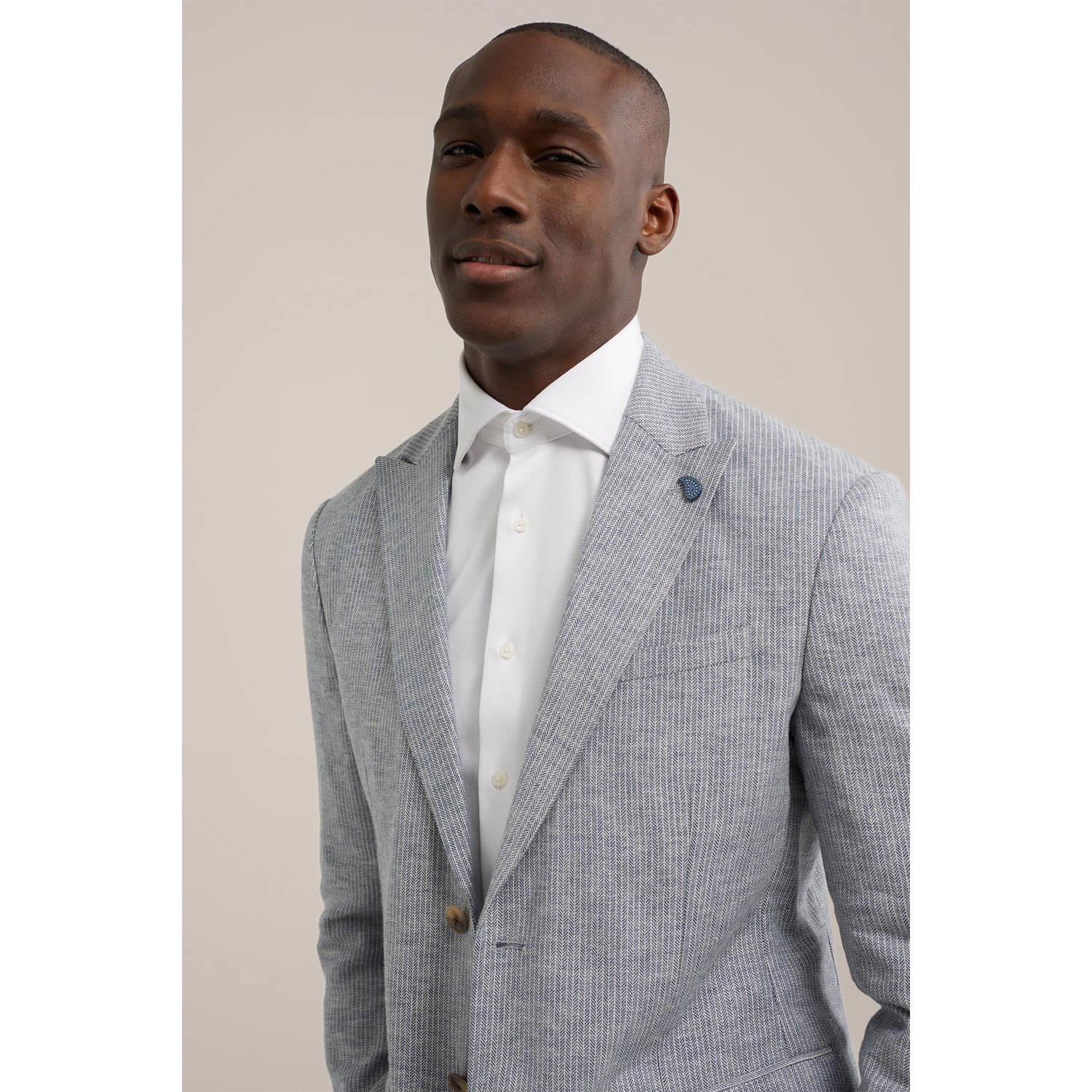 WE Fashion WE Fundamentals slim fit strijkvrij overhemd white