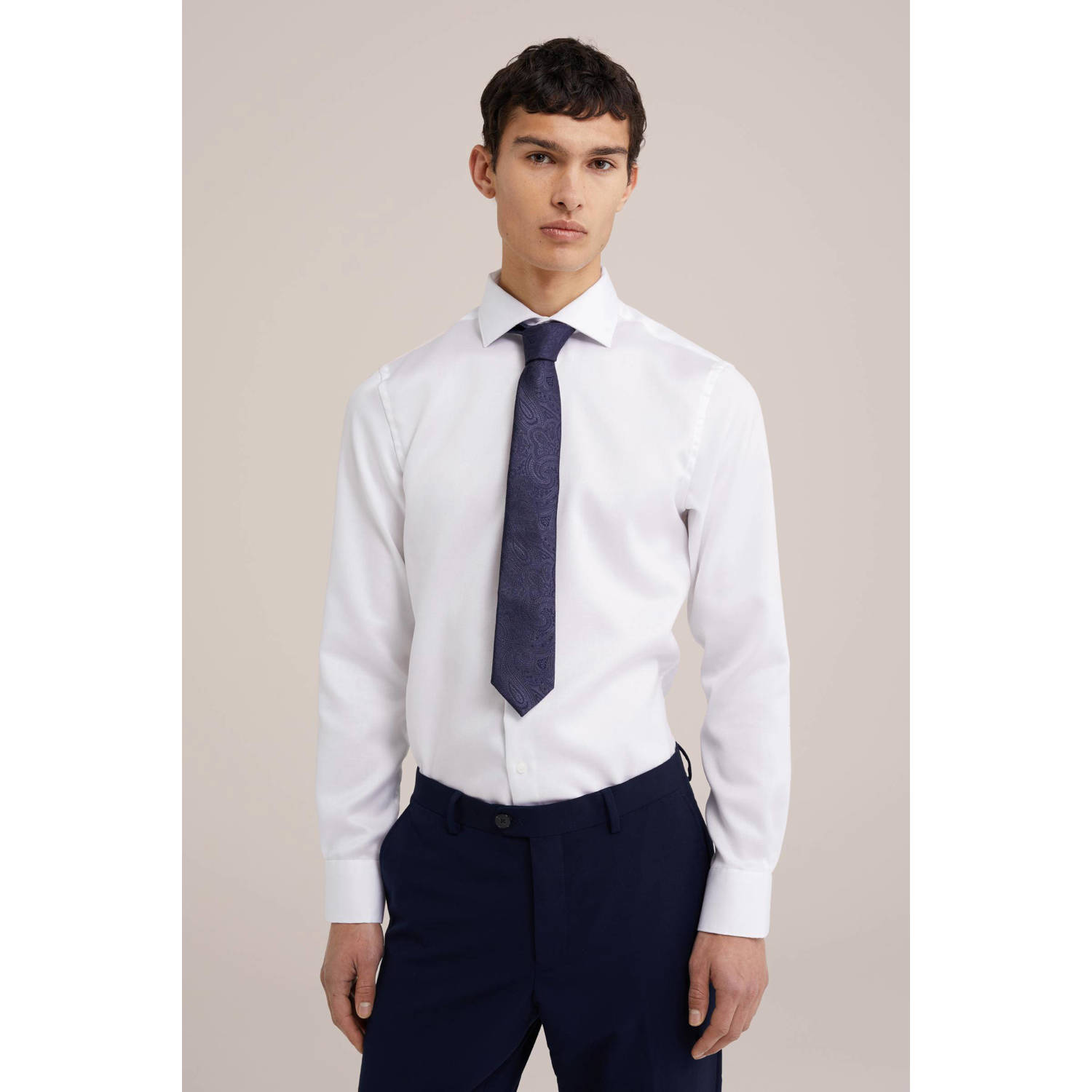 WE Fashion slim fit overhemd white