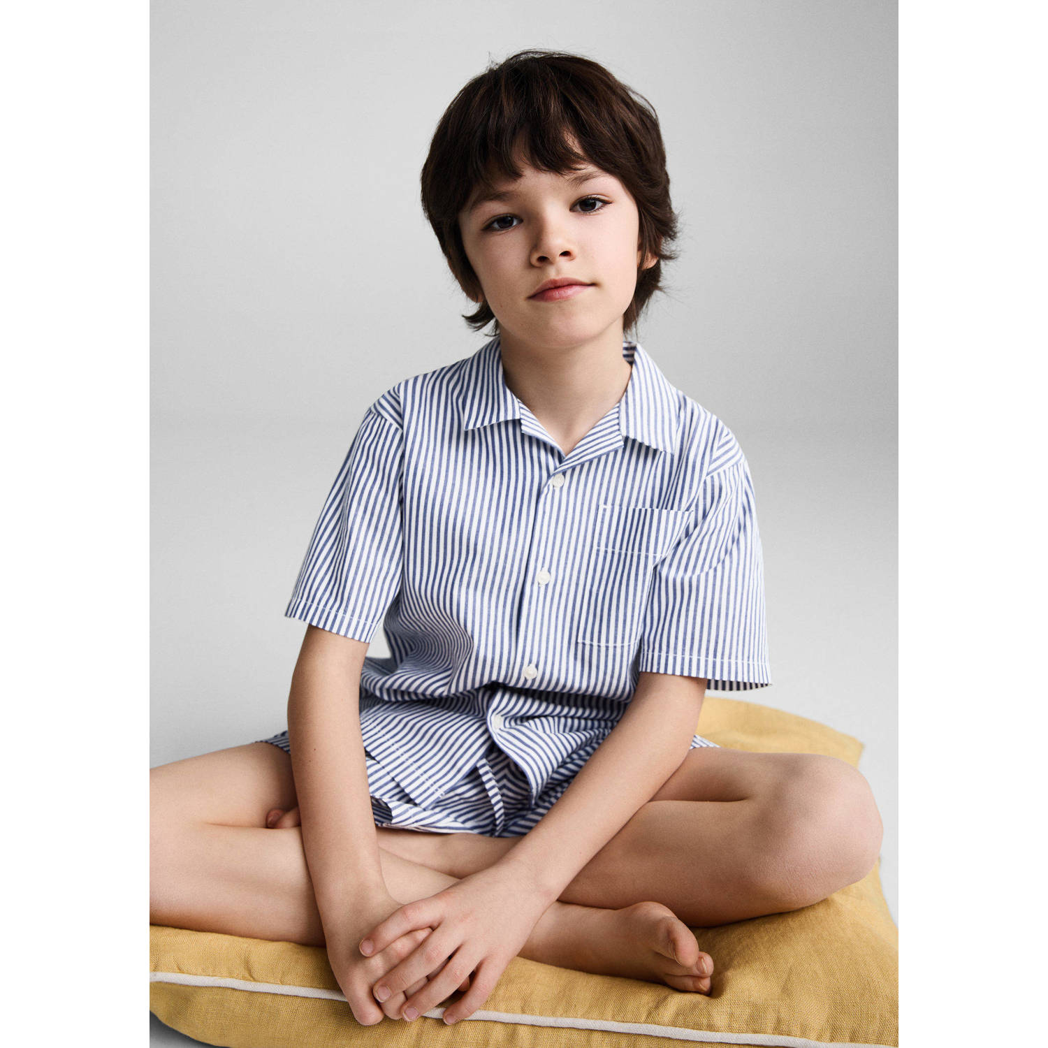 Mango Kids gestreepte pyjama blauw