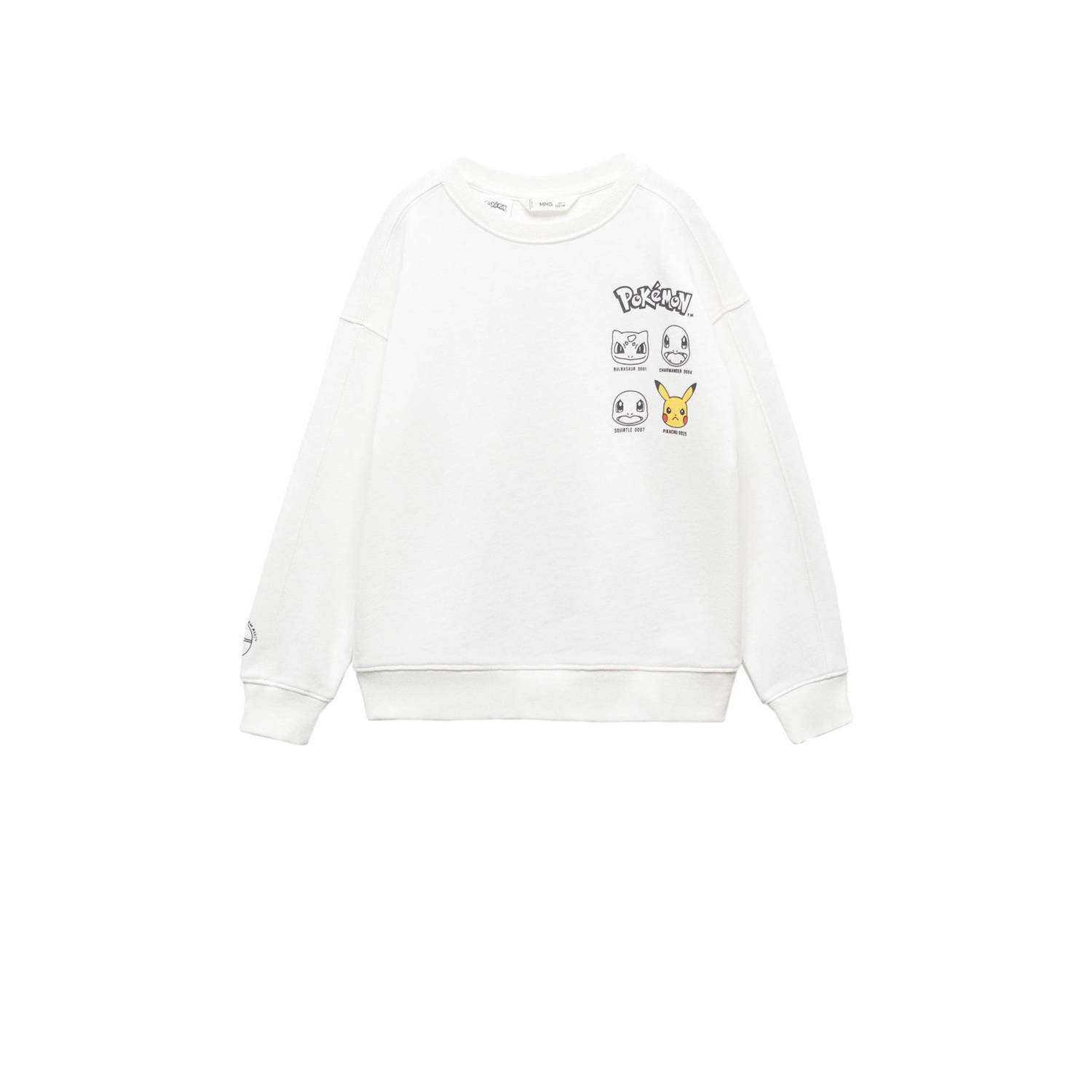 Mango Kids sweater met printopdruk wit