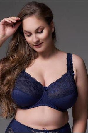 niet-voorgevormde beugelbh Beate donkerblauw