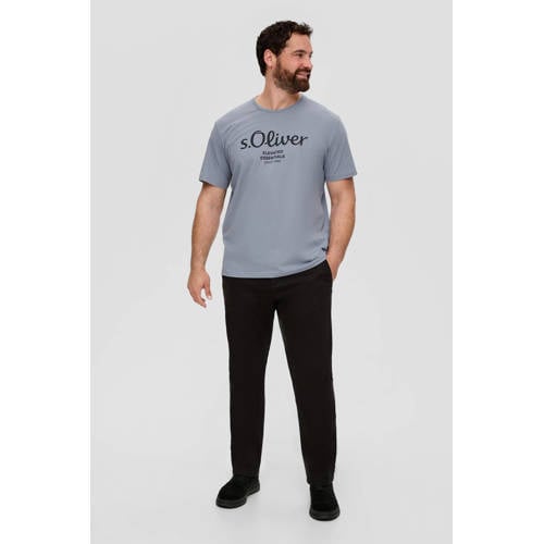 s.Oliver Big Size regular fit T-shirt Plus Size met printopdruk lichtgrijs afbeelding