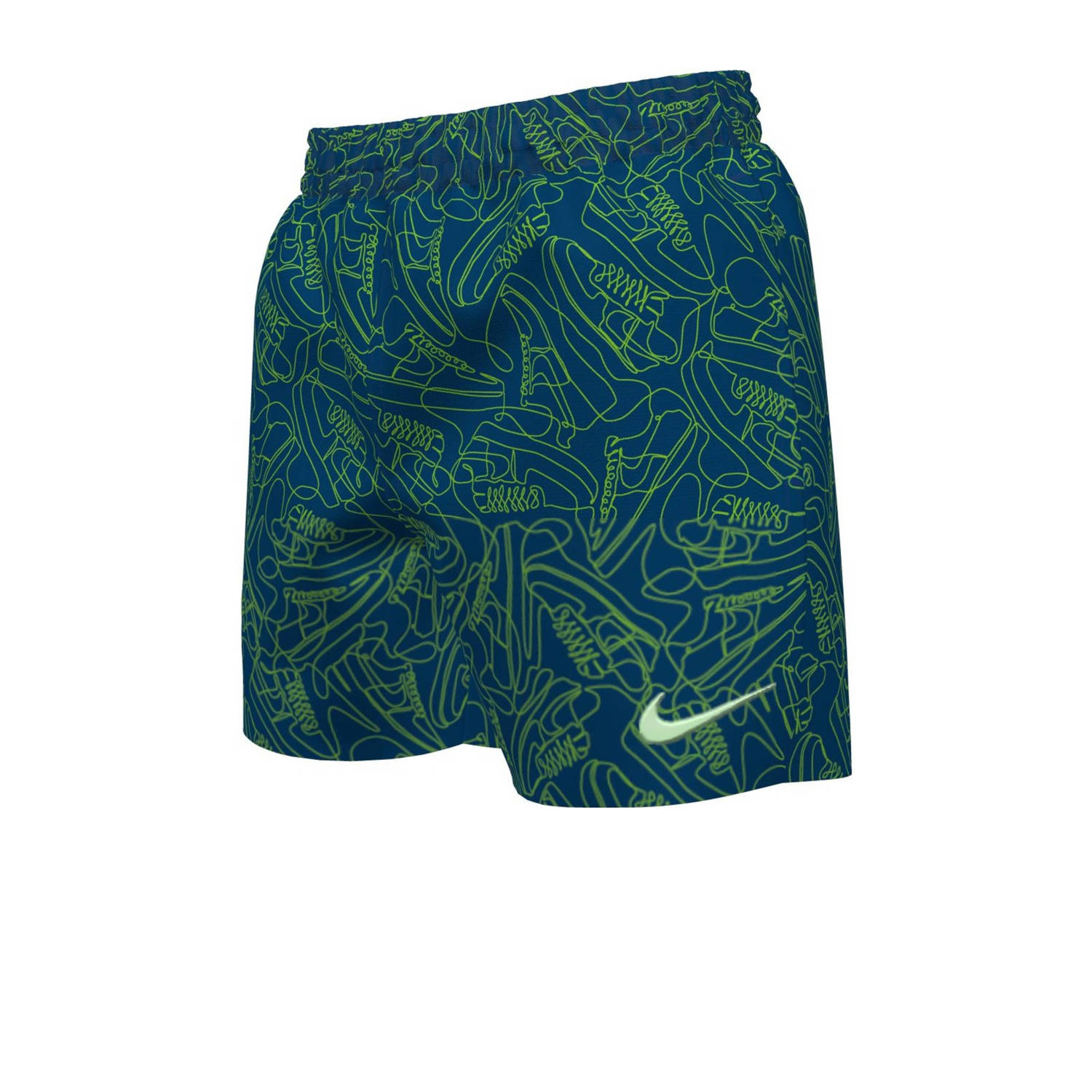 Nike zwemshort Sneakers petrol Blauw Jongens Polyester All over print 164