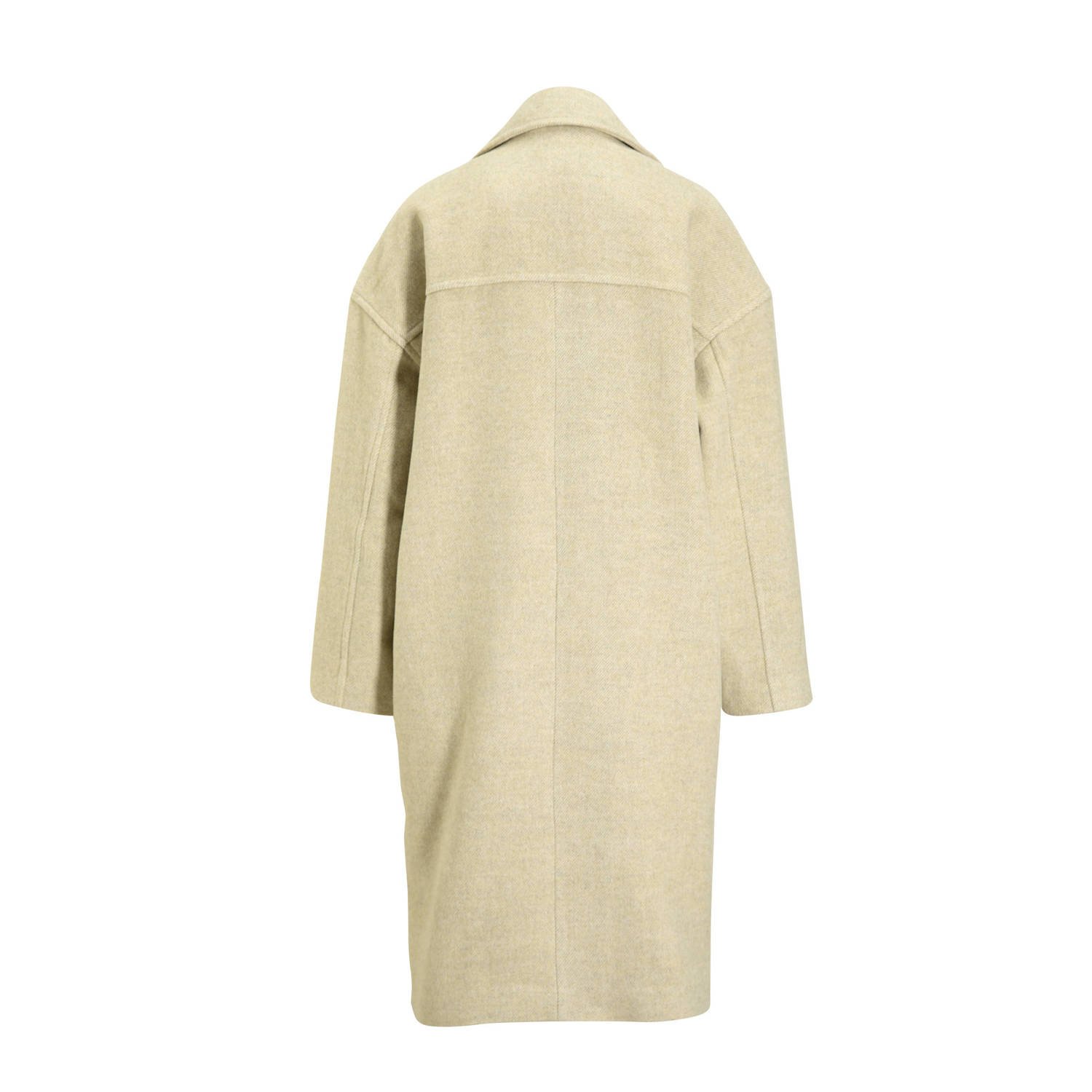 anytime oversized wollen jas crème