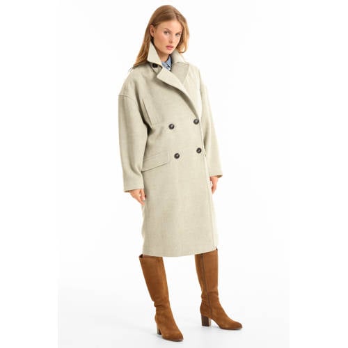 anytime oversized wollen jas crème afbeelding