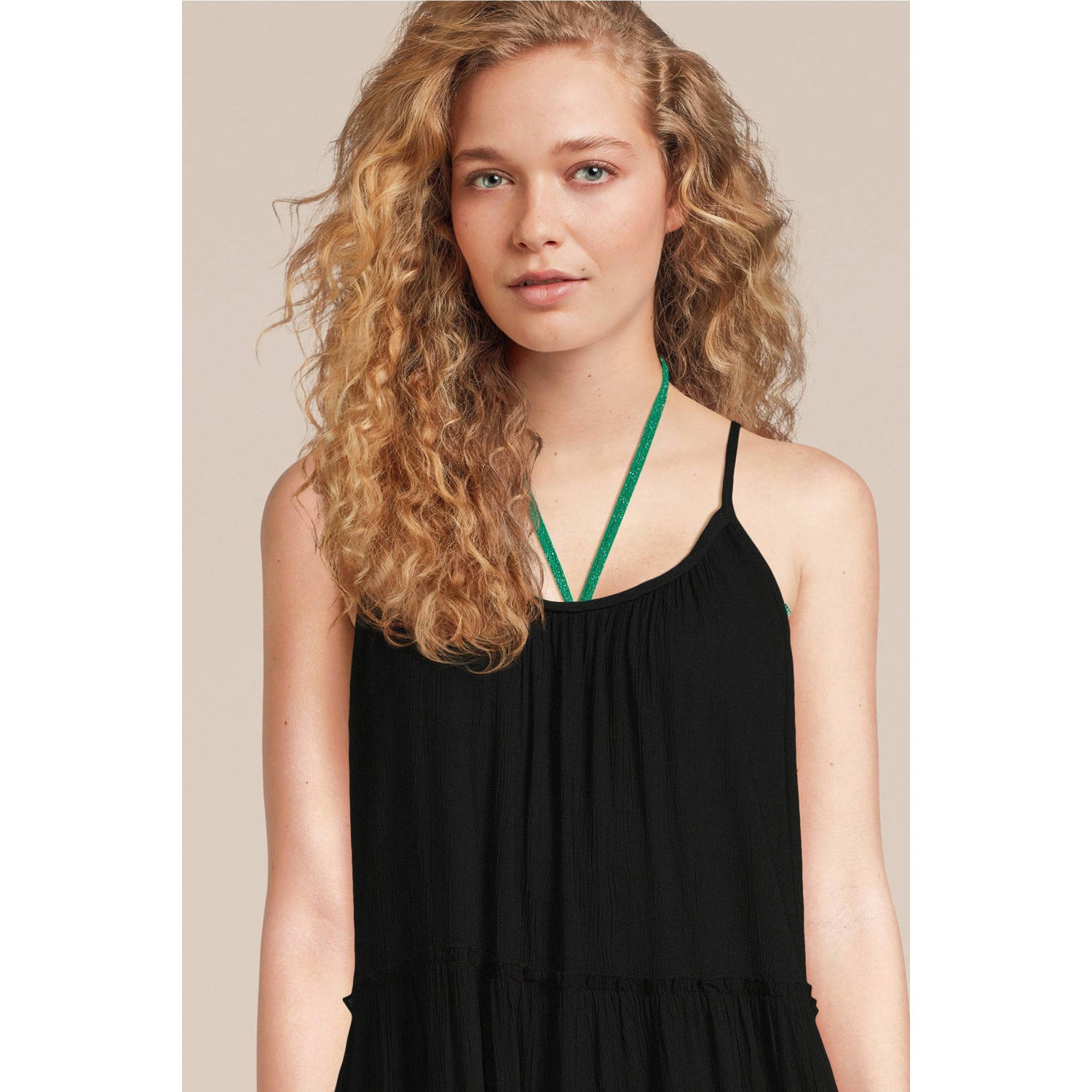 BEACHWAVE crinkle strandjurk zwart