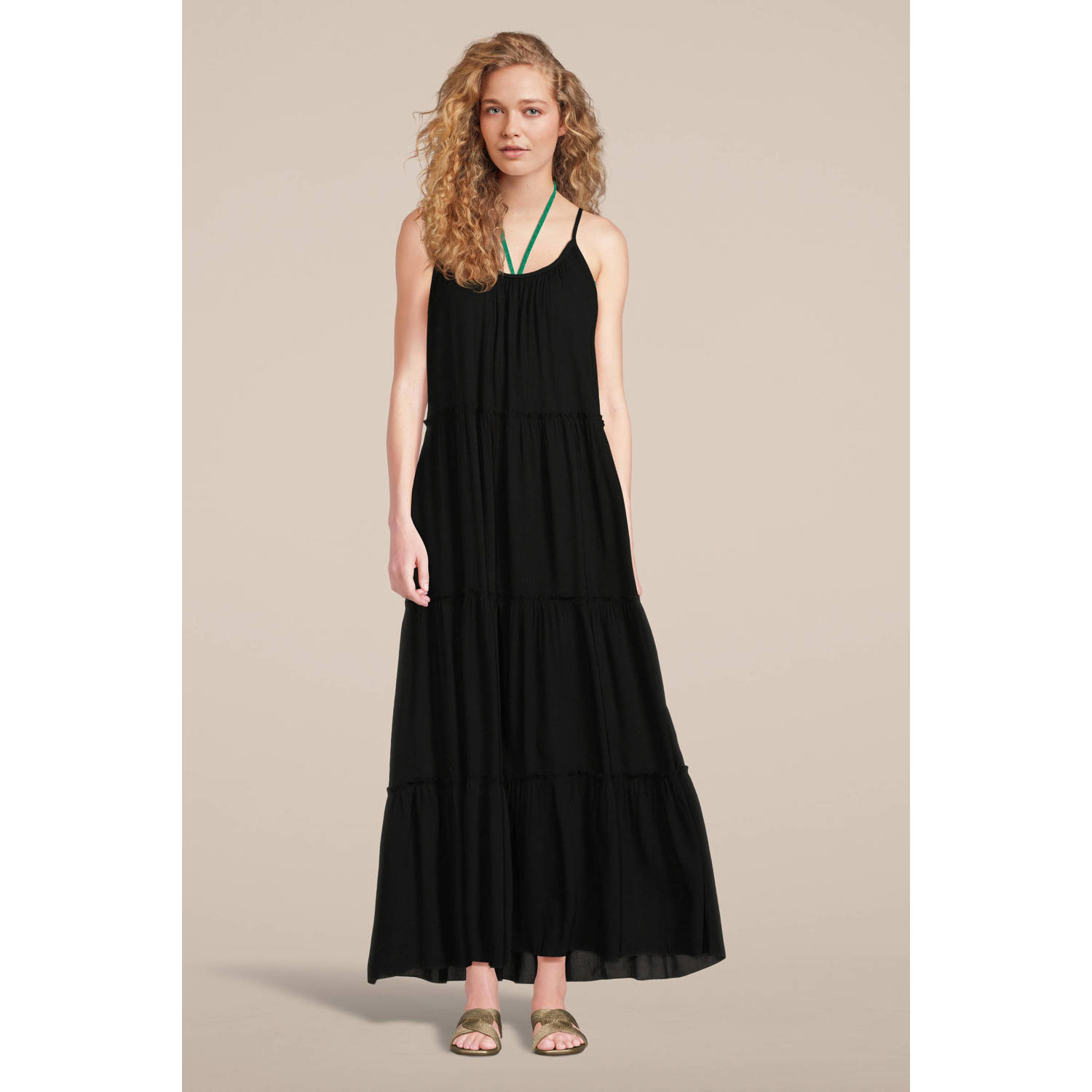 BEACHWAVE crinkle strandjurk zwart