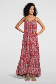 thumbnail: BEACHWAVE crinkle strandjurk rood/wit