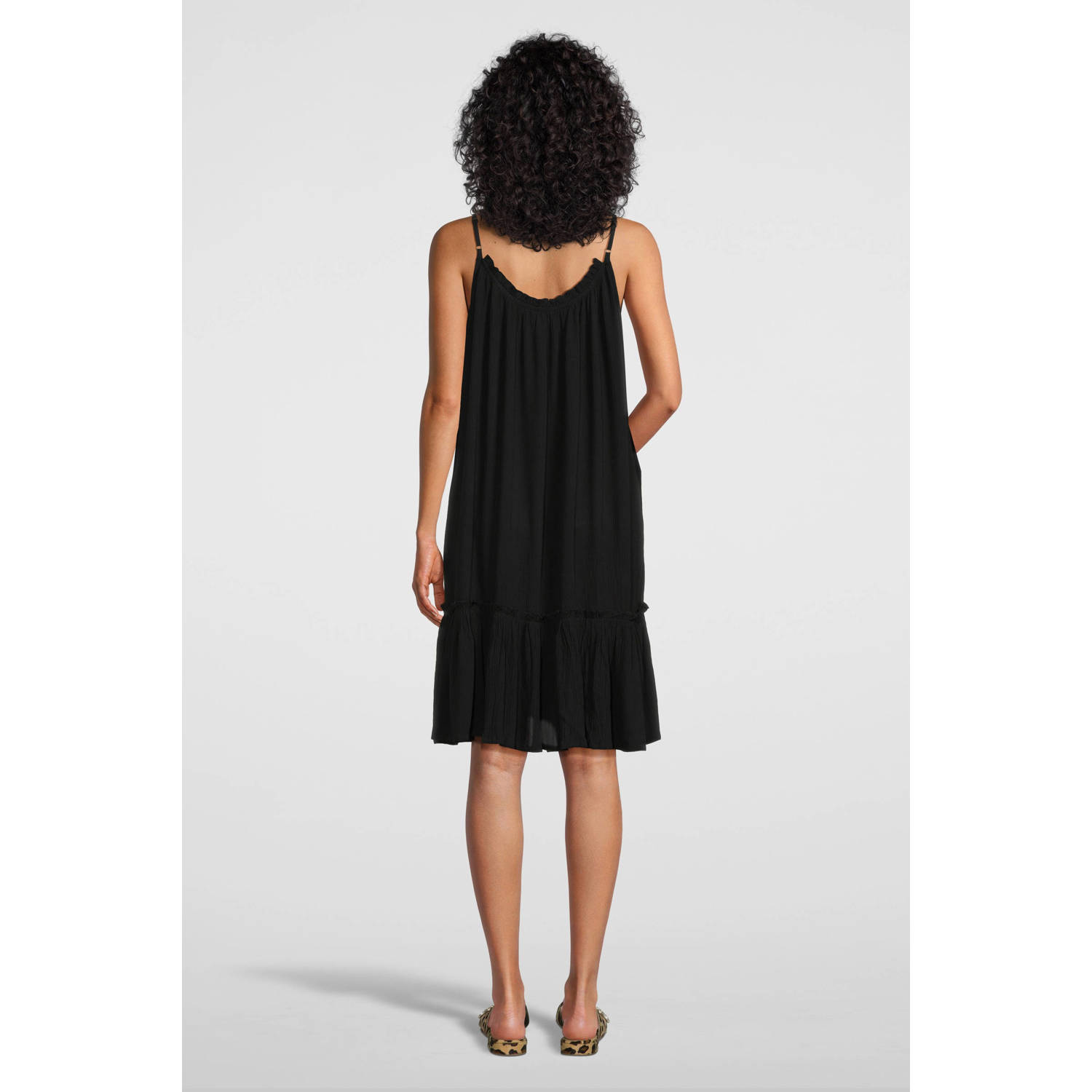 BEACHWAVE crinkle strandjurk zwart