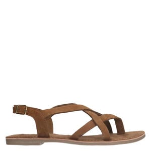 suède sandalen cognac