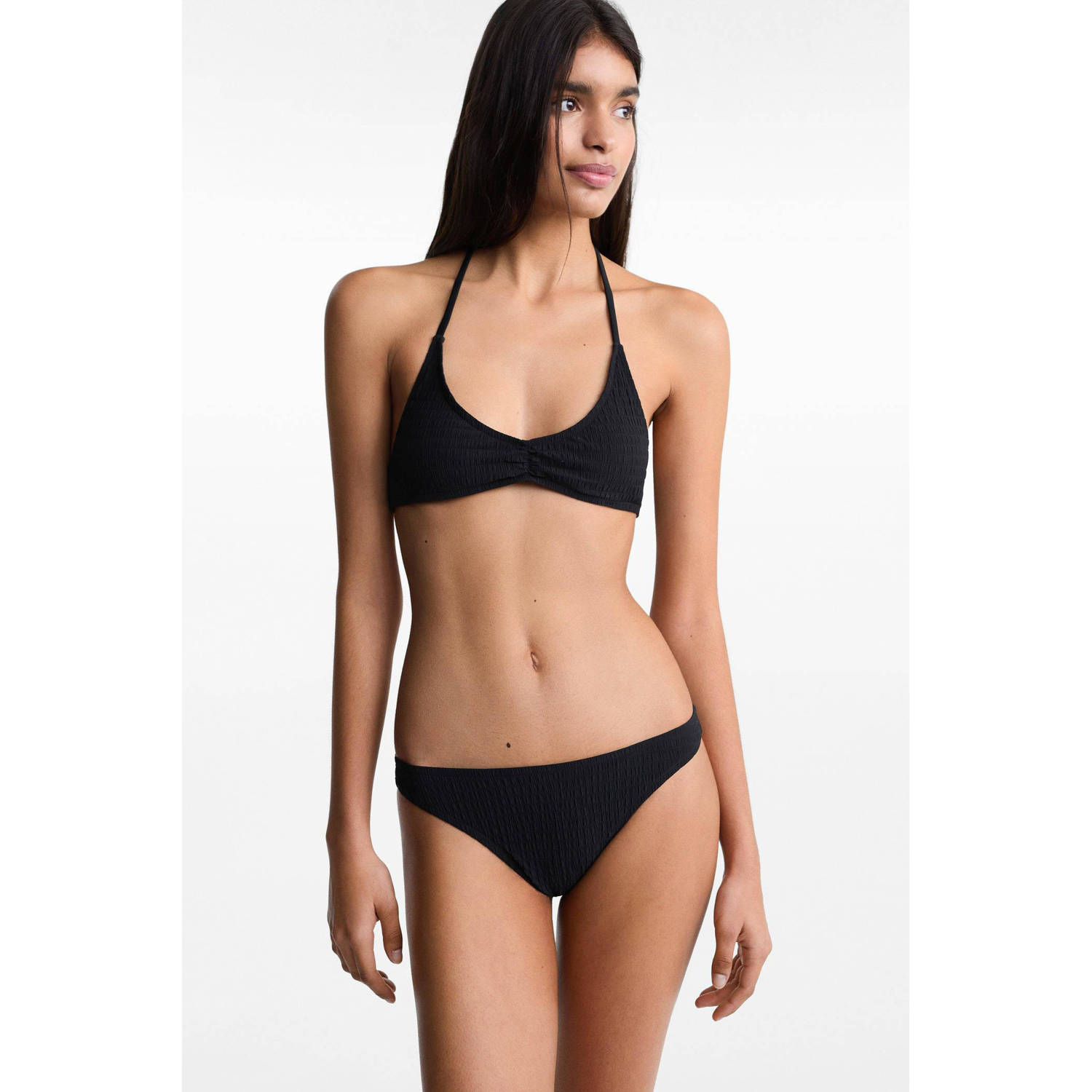 Mango Kids bikini met textuur zwart