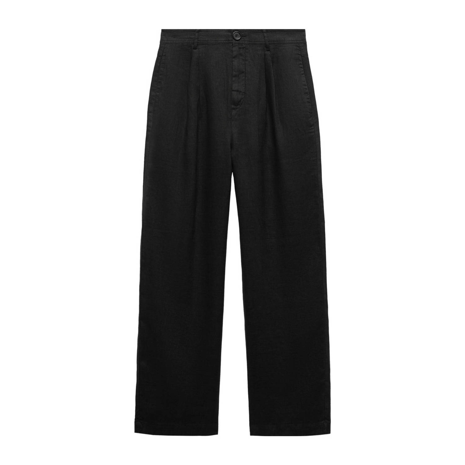 Mango high waist wide leg broek zwart