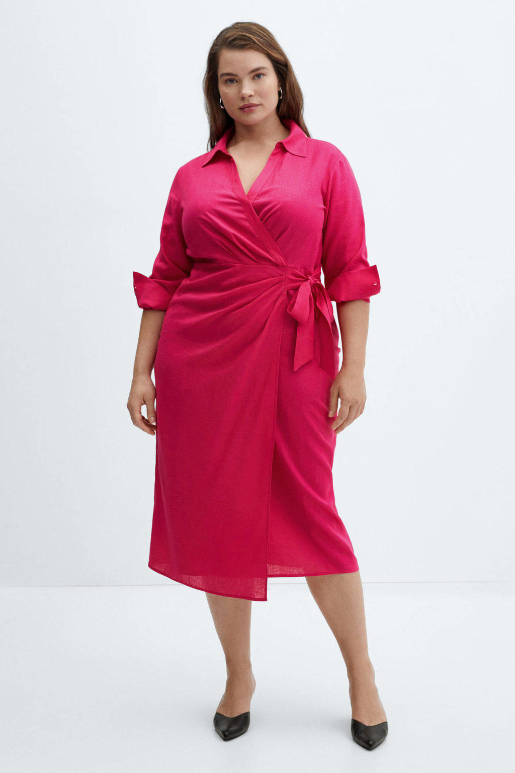 Stretch jersey wikkeljurk met pofmouwen voor dames | Ralph Lauren® NL