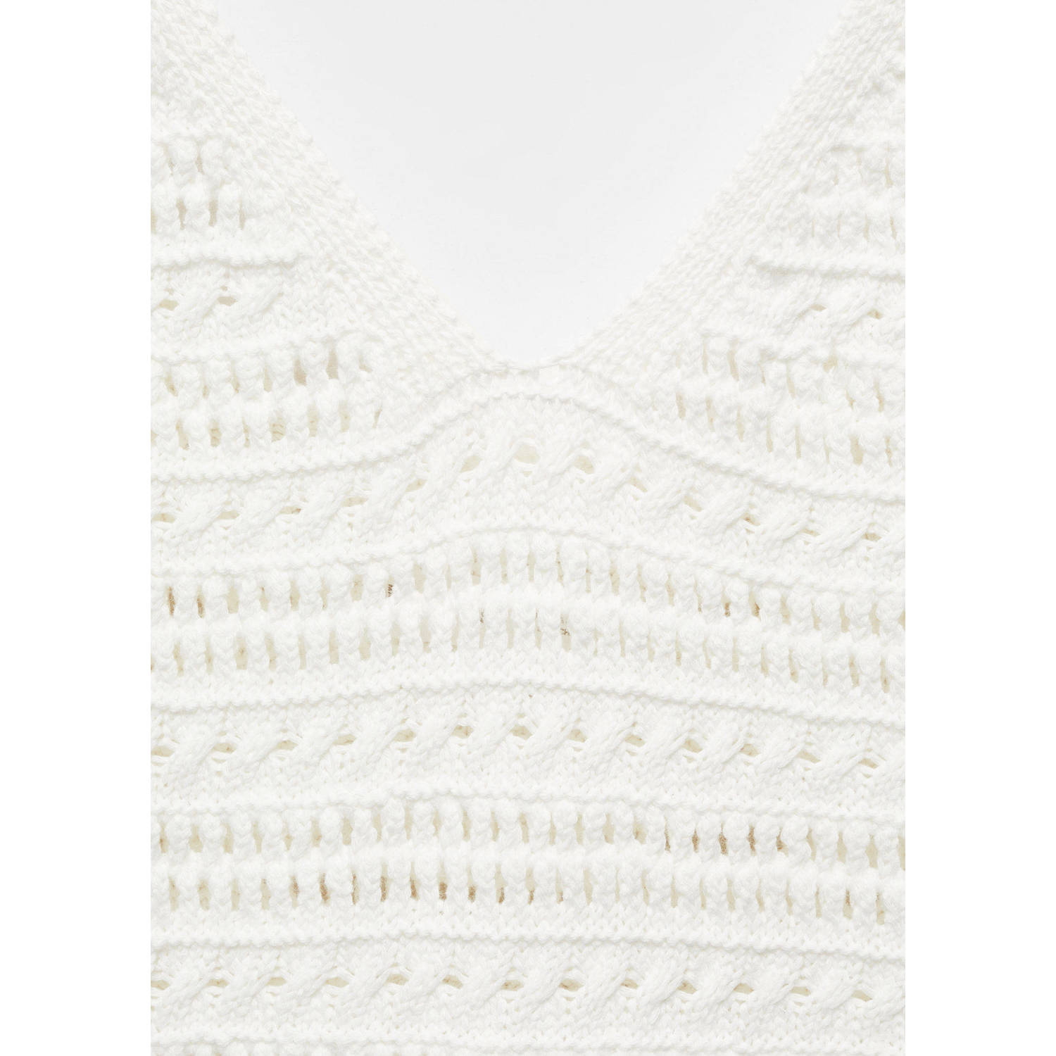 Mango Kids gebreide jurk wit