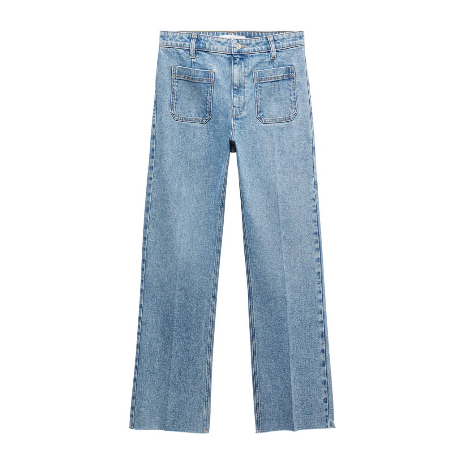 Mango cropped flared jeans medium blue denim