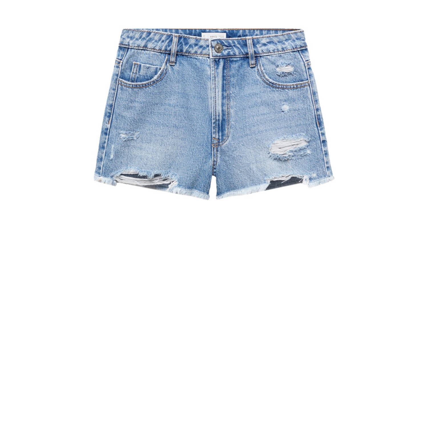 Mango Kids denim short medium blue denim Korte broek Blauw Effen 152(XXS)