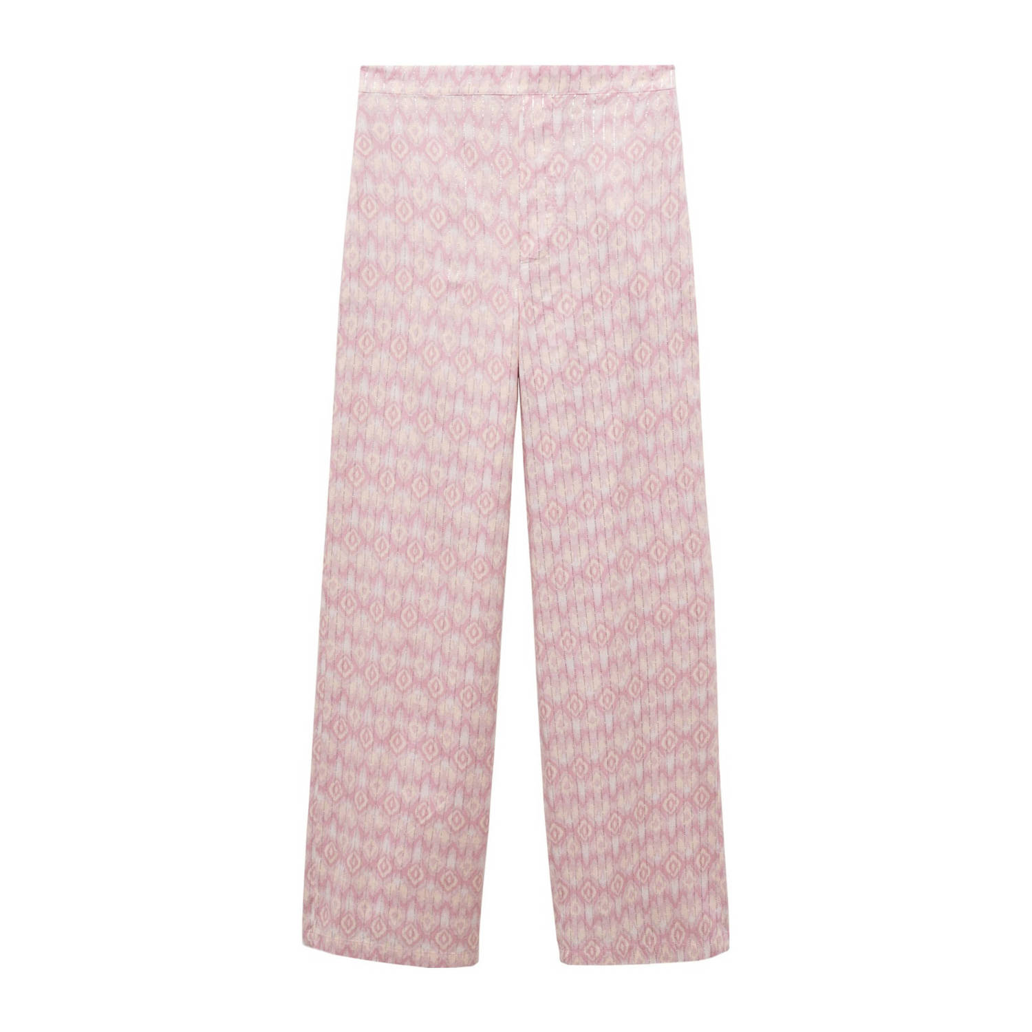 Mango Kids broek met all over print lichtroze Meisjes Katoen All over print 152(XXS)