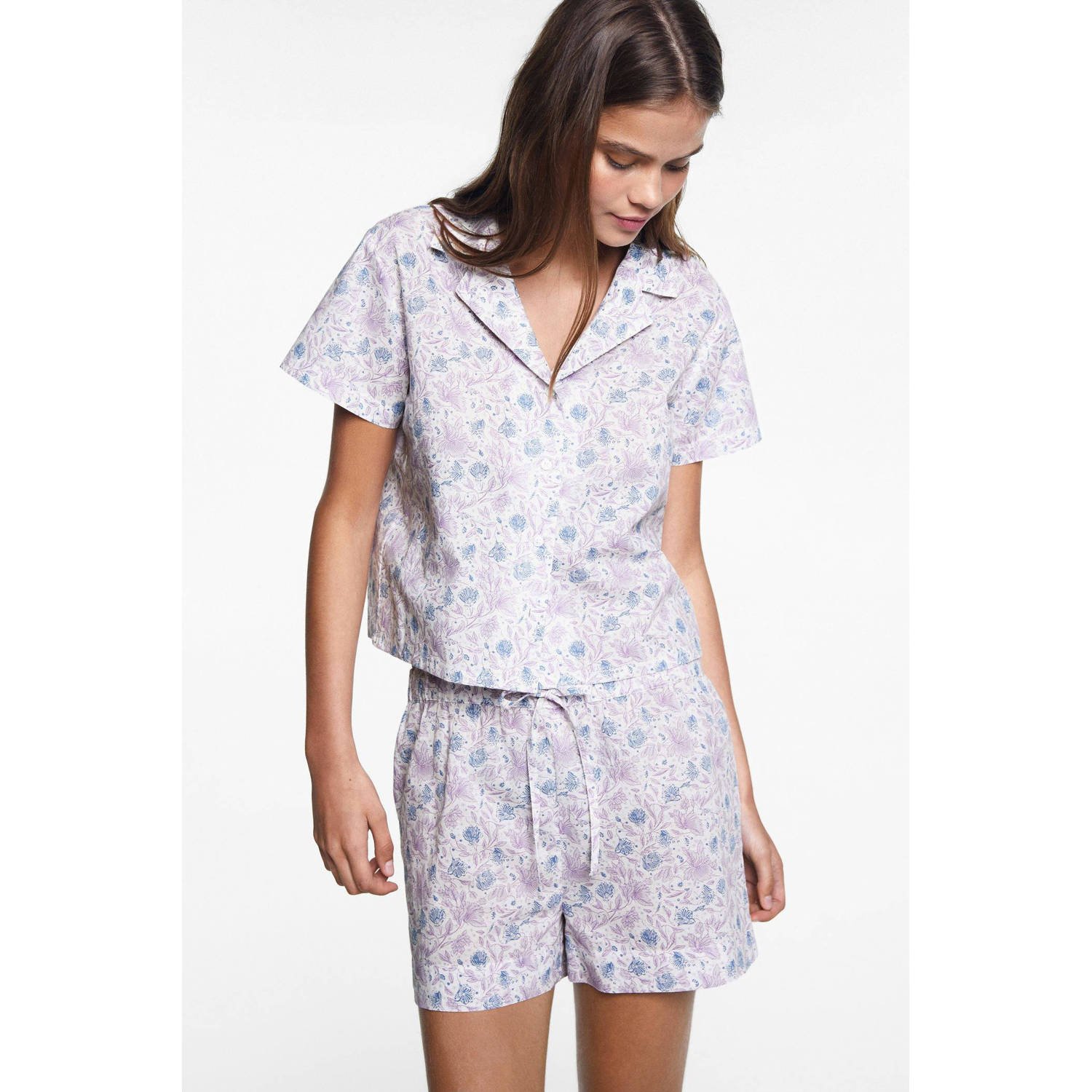 Mango Kids shortama met all over print lila