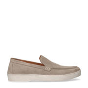 thumbnail: Beige heren Manfield suède loafers met effen